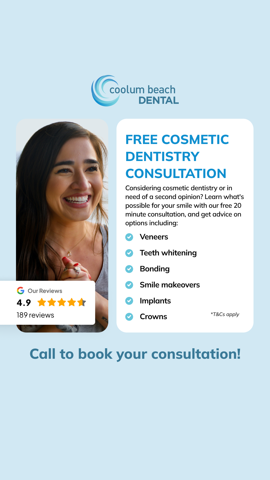 Coolum Beach Dental Facebook ad from Feb 9, 2026