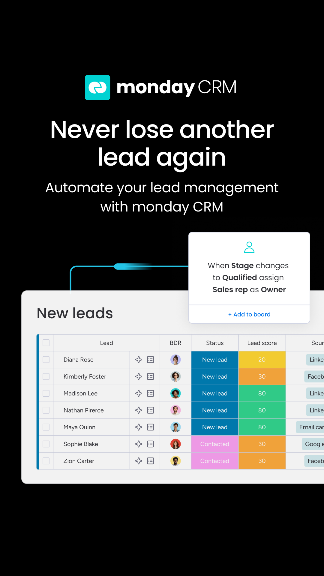 monday CRM Facebook ad