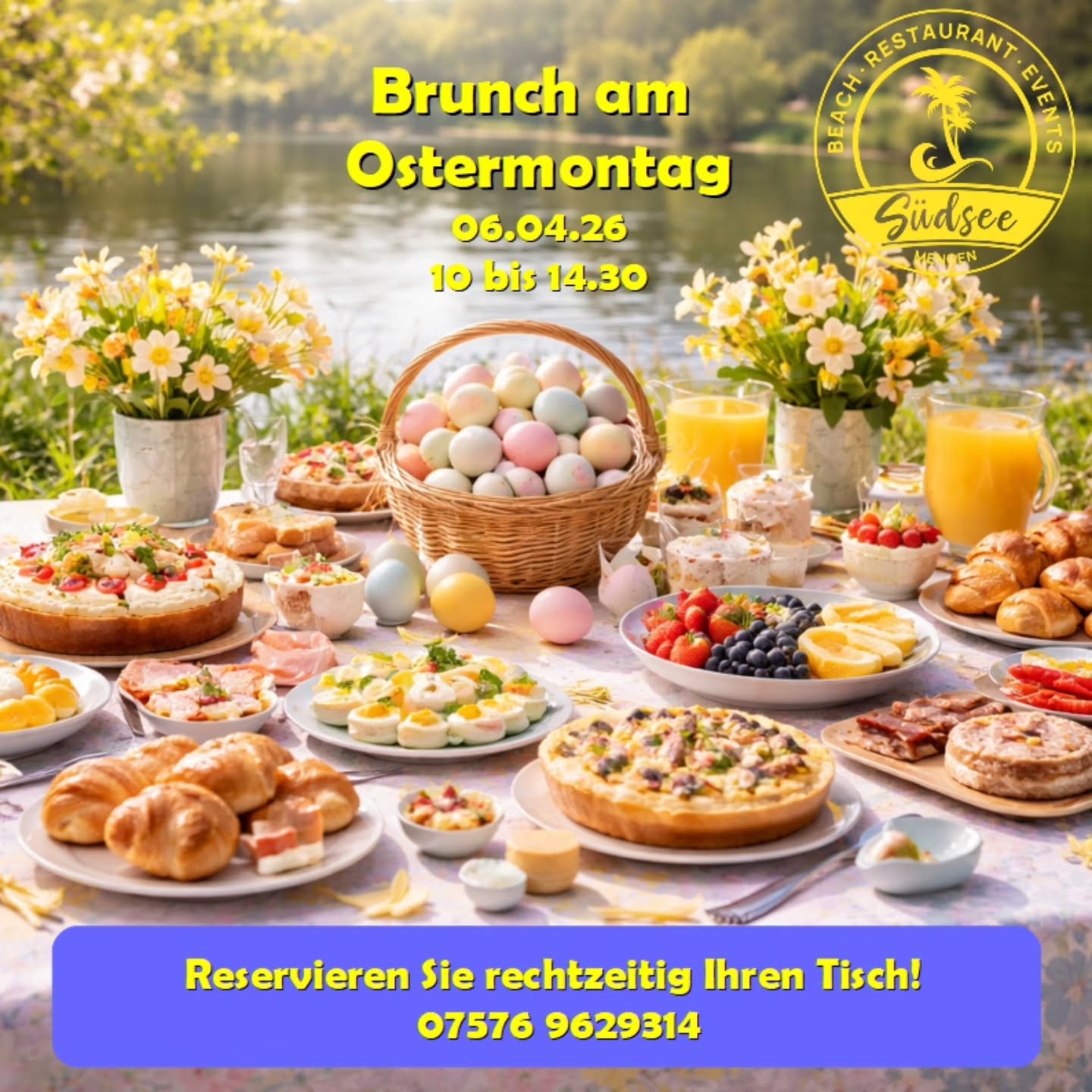Südsee Restaurant Events Facebook ad: Brunch am Ostermontag, Genuss & Gemütlichkeit