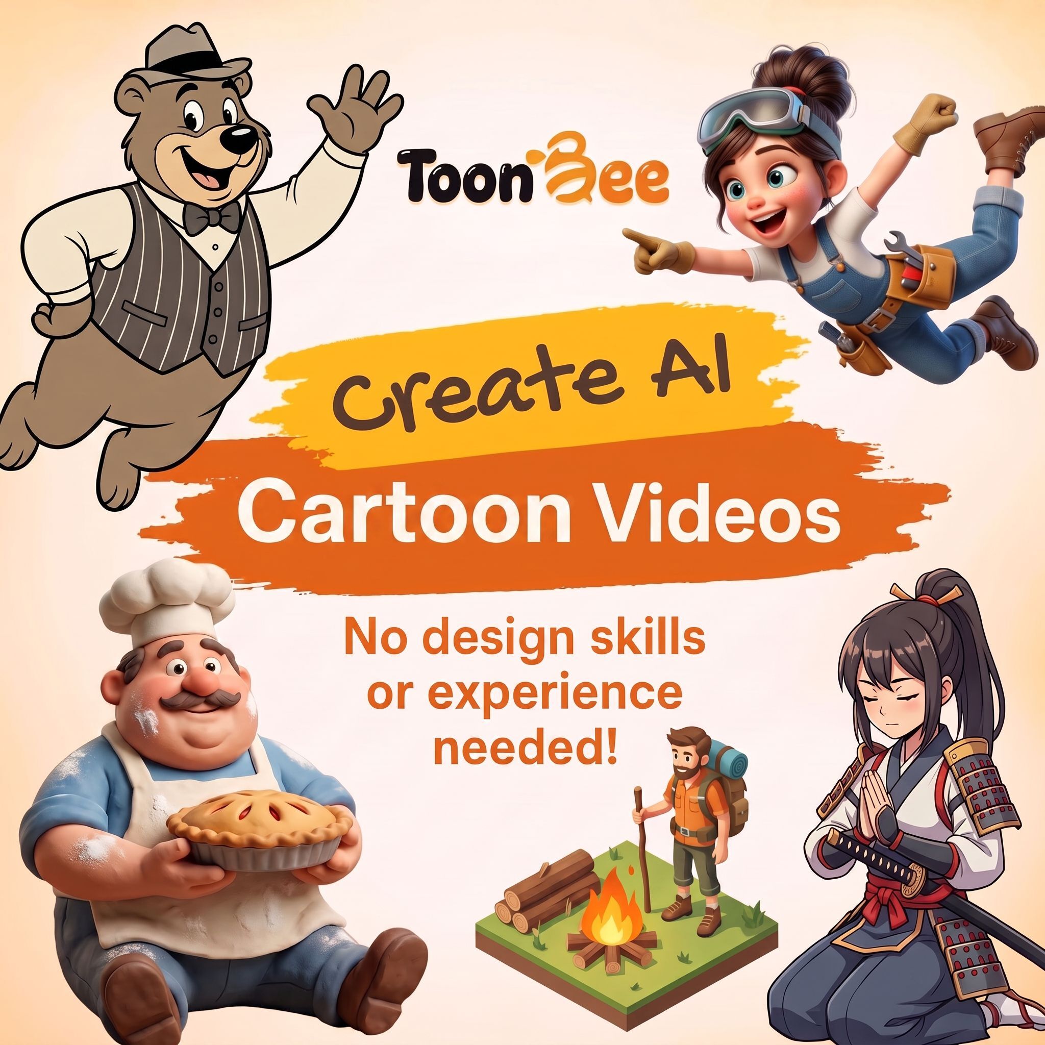 VidBee Facebook ad: 2D & 3D Cartoon Videos With Only 3 Clicks