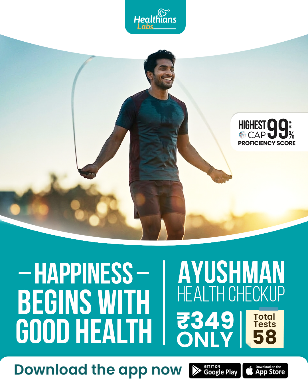 Healthians Facebook ad: Start caring for your health before its late