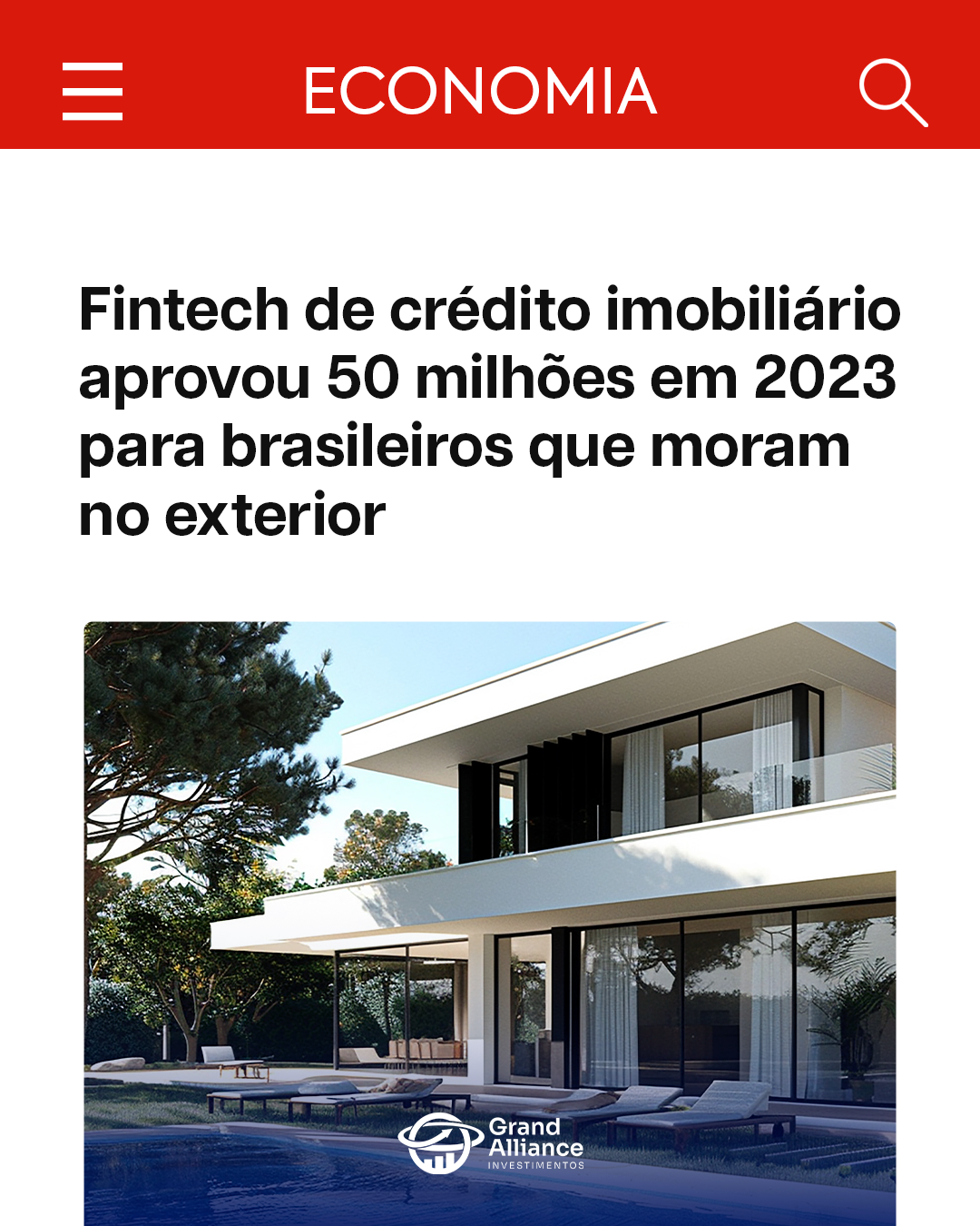 Grand Alliance Facebook ad: Clique para agendar!