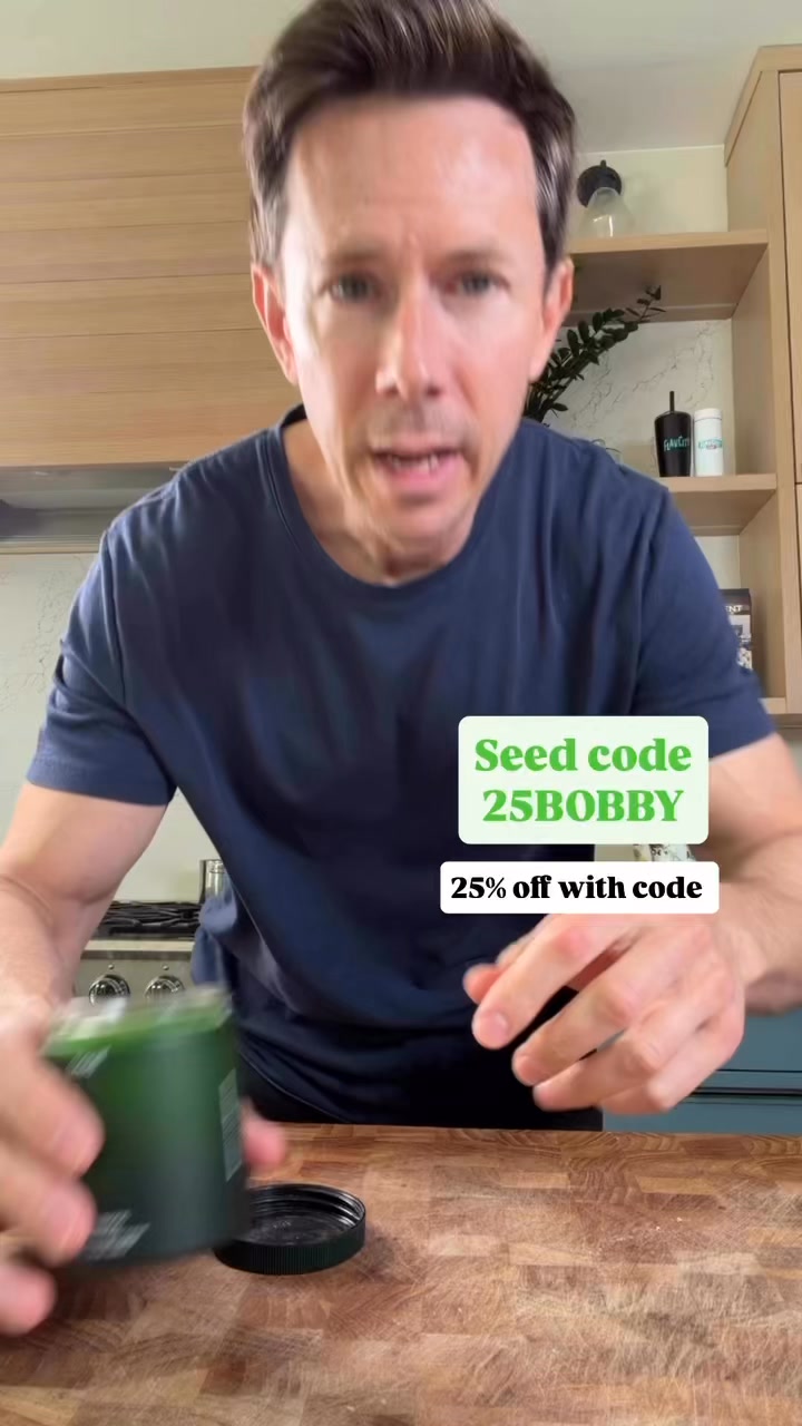 Seed Facebook ad: Use code 25BOBBY for 25% off Seed