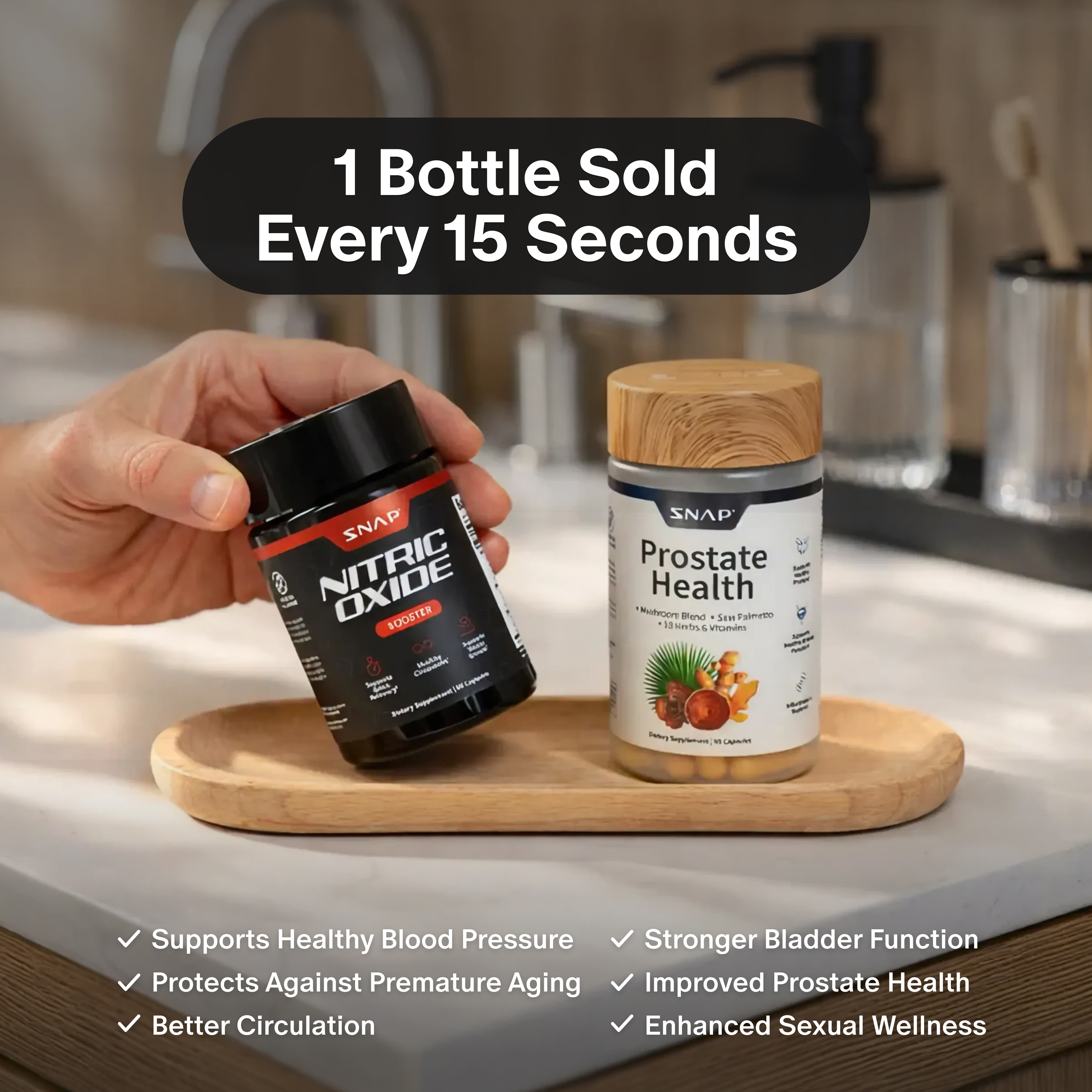 Snap Supplements Facebook ad: Men - Feel your best after 40