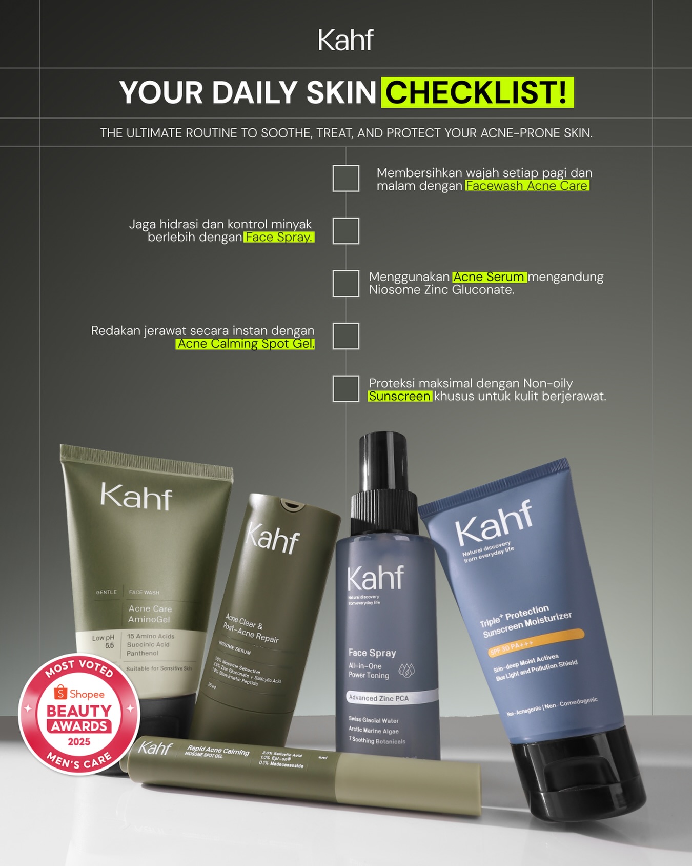Kahf Everyday Facebook ad: Lagi ngerasa jerawat muncul terus?