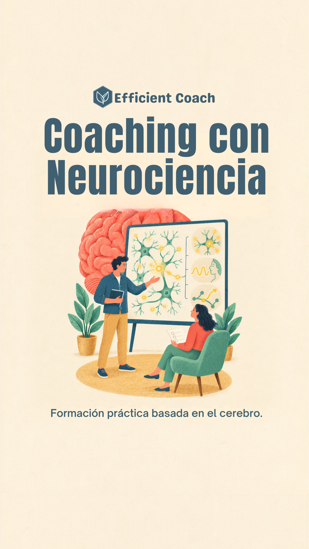 Efficient Coach Facebook ad: Conviértete en Coach de Neurociencia Certificado