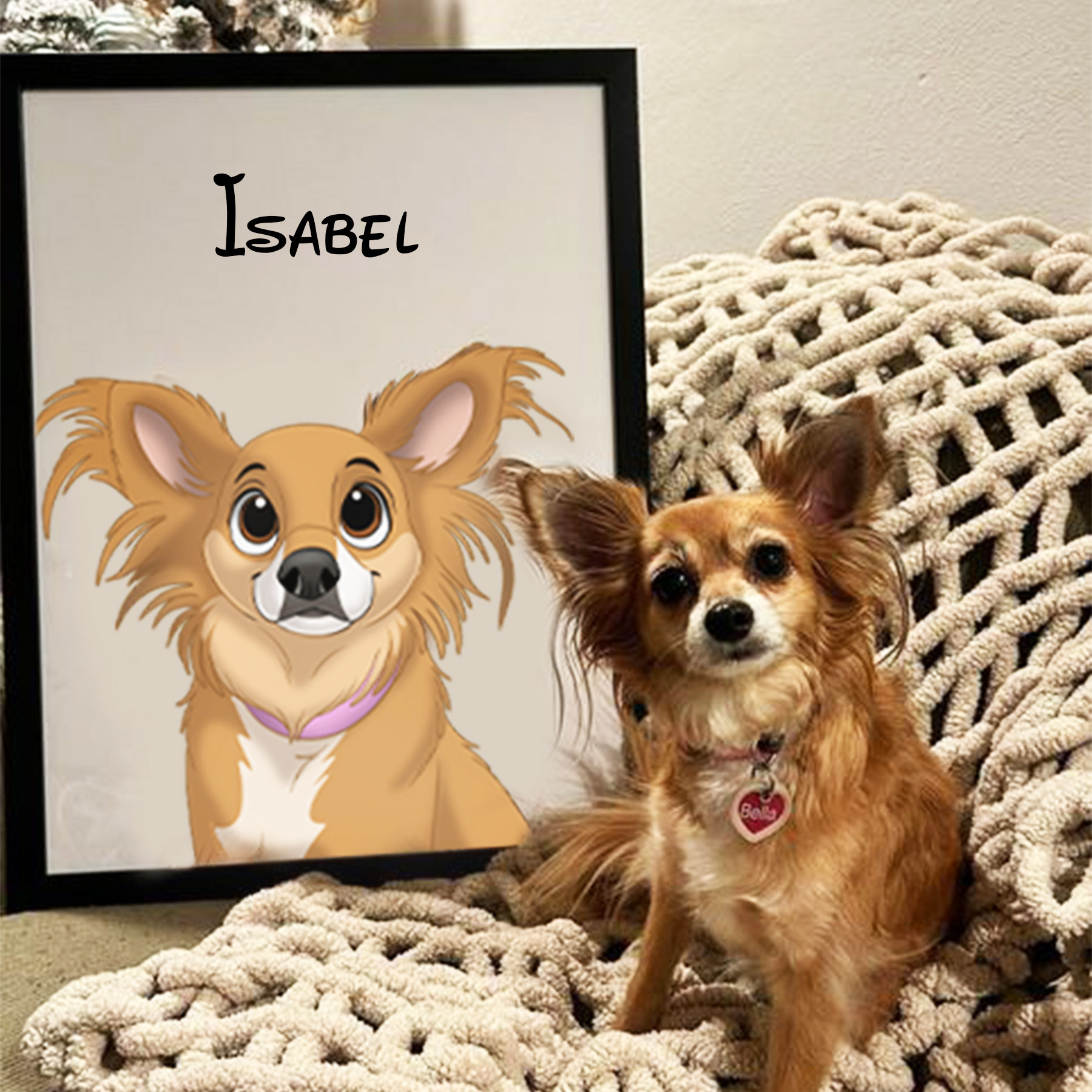 The Custom Portrait Shop Facebook ad: USE CODE PAWTRAIT20