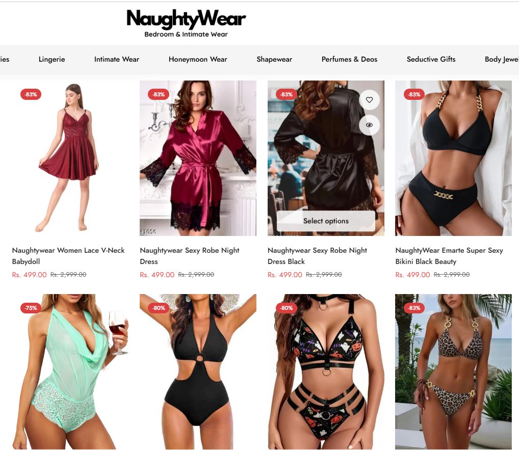 NaughtyWear Facebook ad