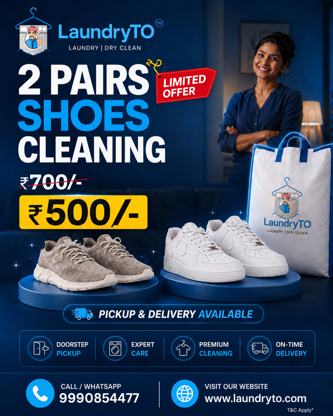 LaundrytoGurgaon Facebook ad: Give your shoes the care they deserve