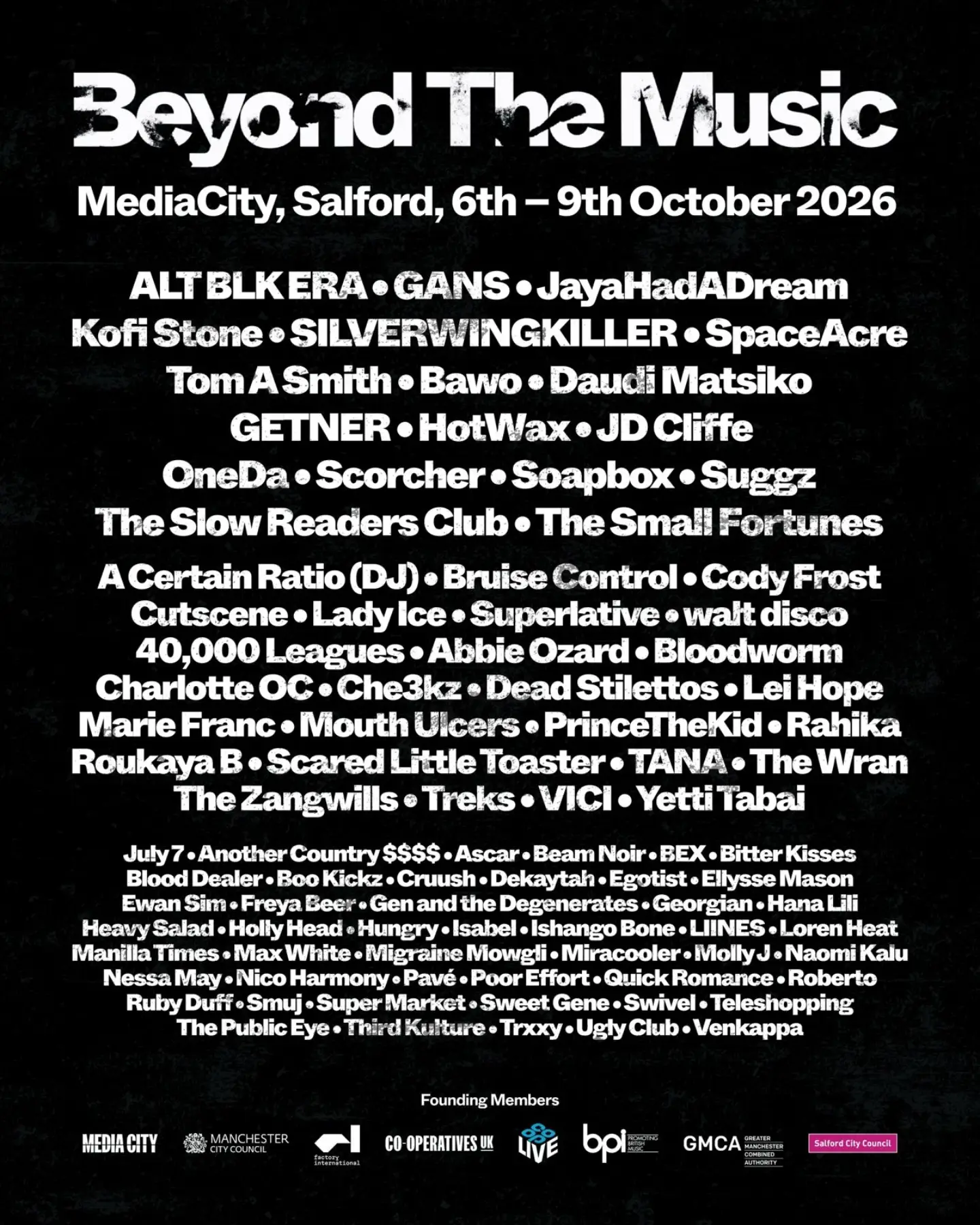 Beyond The Music Manchester Facebook ad: One pass, every room, everything walkable.