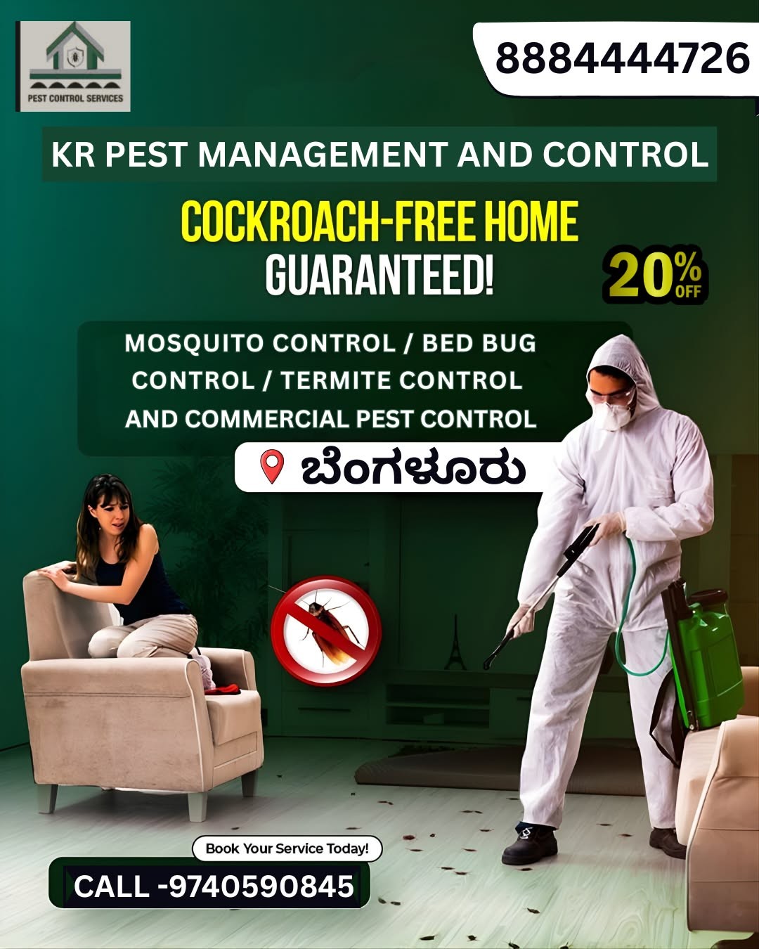 Satish Facebook ad: Tired of Pests? Get Same-Day Pest Control in Bengaluru!