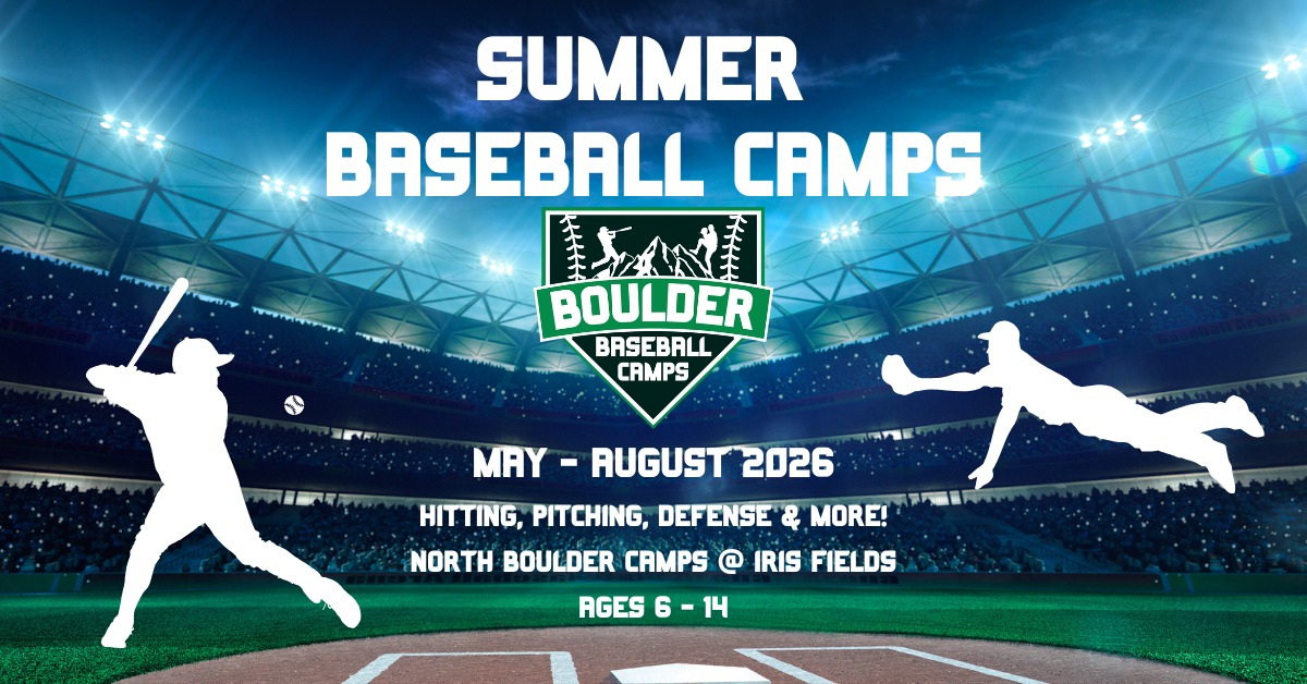Boulder Baseball Camps Facebook ad: Registration is NOW LIVE for our 2026 Summer…
