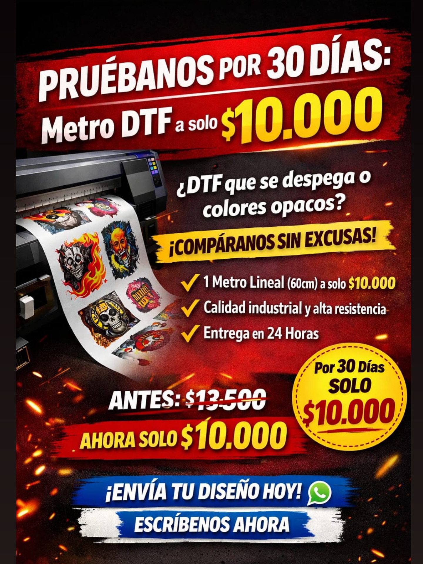 Creaciones Triant Facebook ad: PROMOCIÓN FEBRERO, IMPRESIÓN DTF TEXTIL