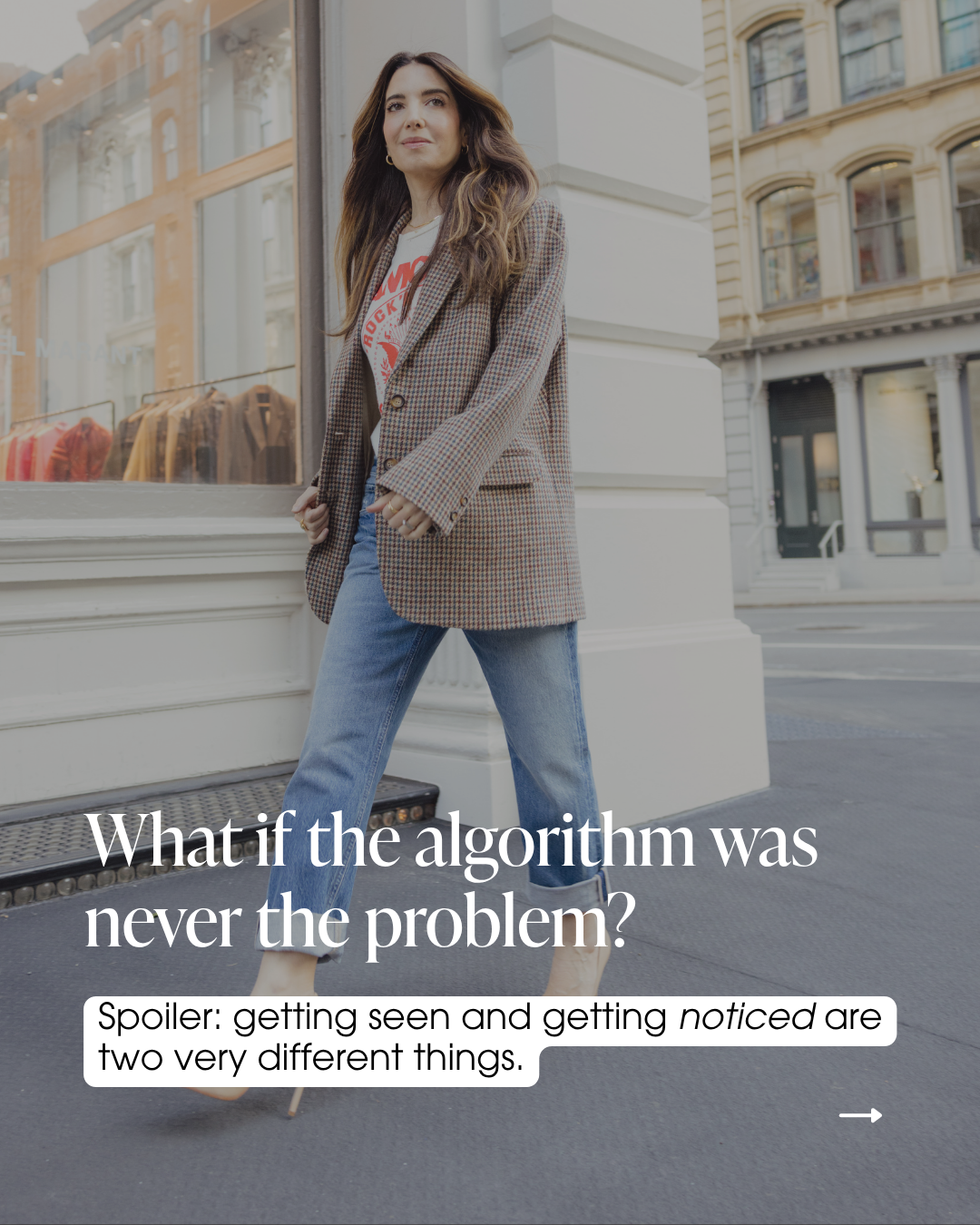 Marie Forleo Facebook ad: The algorithm can’t save a hook people scroll…