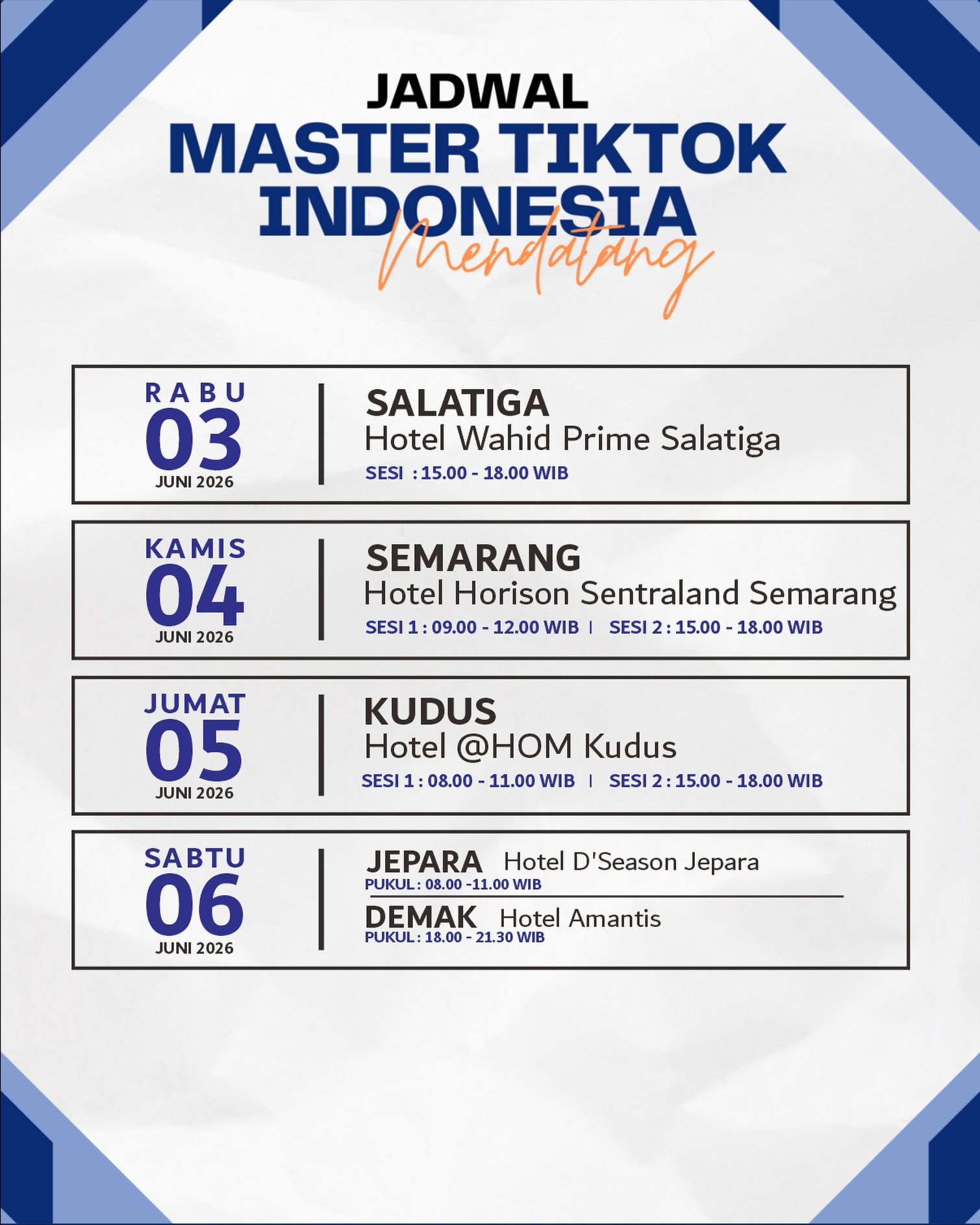 Super Tiktok Affiliate Facebook ad: MASTER TIKTOK INDONESIA ROADSHOW JAWA TENGAH