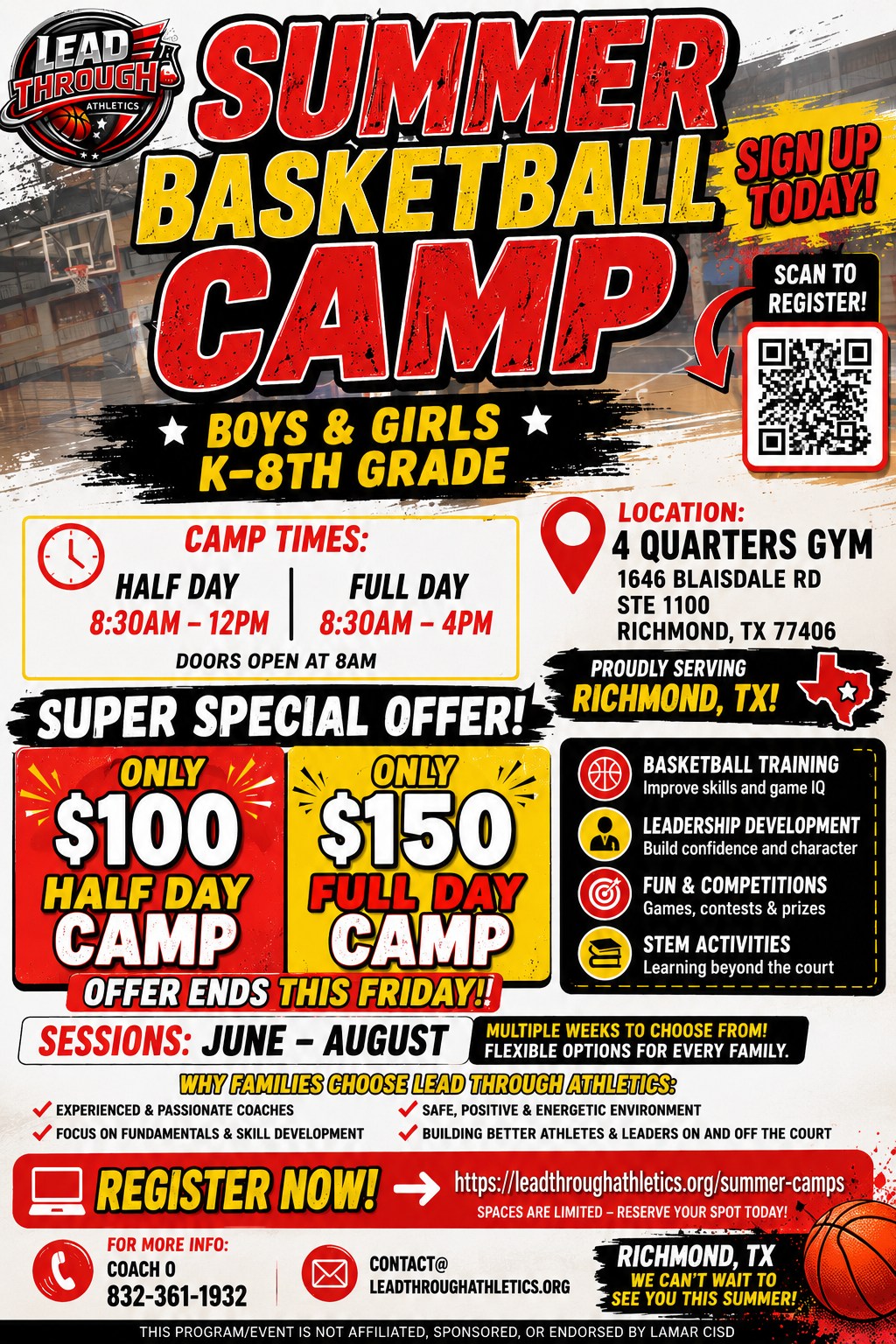 Lead Through Athletics Facebook ad: RICHMOND | SUGARLAND | ROSENBERG