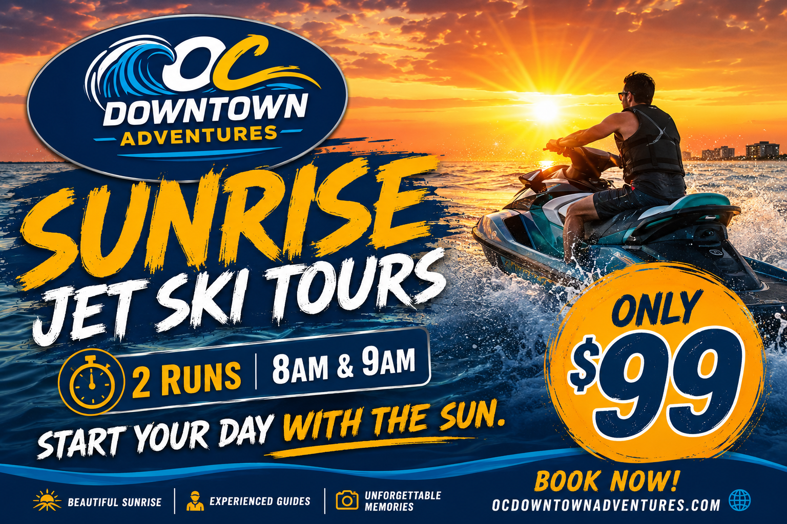 OC Downtown Adventures Facebook ad: Morning tours only $99 SAVE BIG