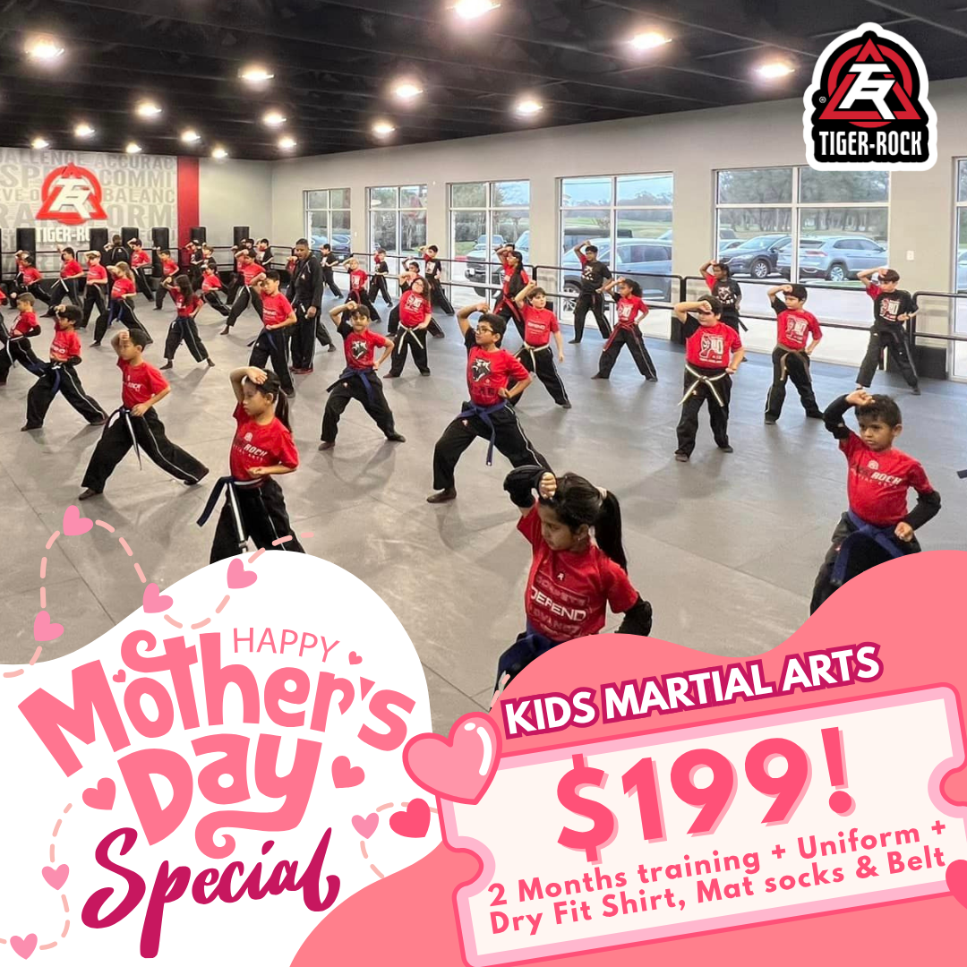 Tiger Rock Martial Arts of Evans Facebook ad: Mother’s Day Special: 2 Months Training + FREE Gear for $199