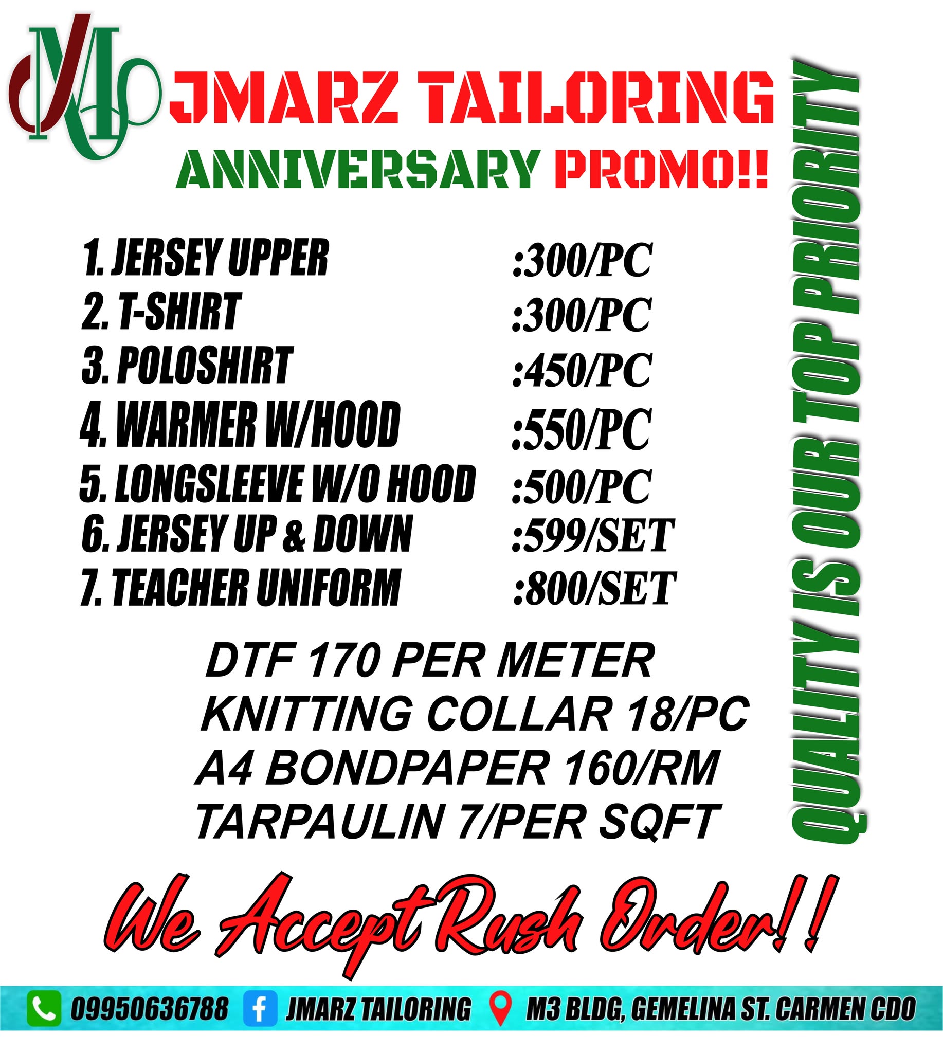JMARZ Tailoring Facebook ad: Hey there! Looking for quality tailoring without the…