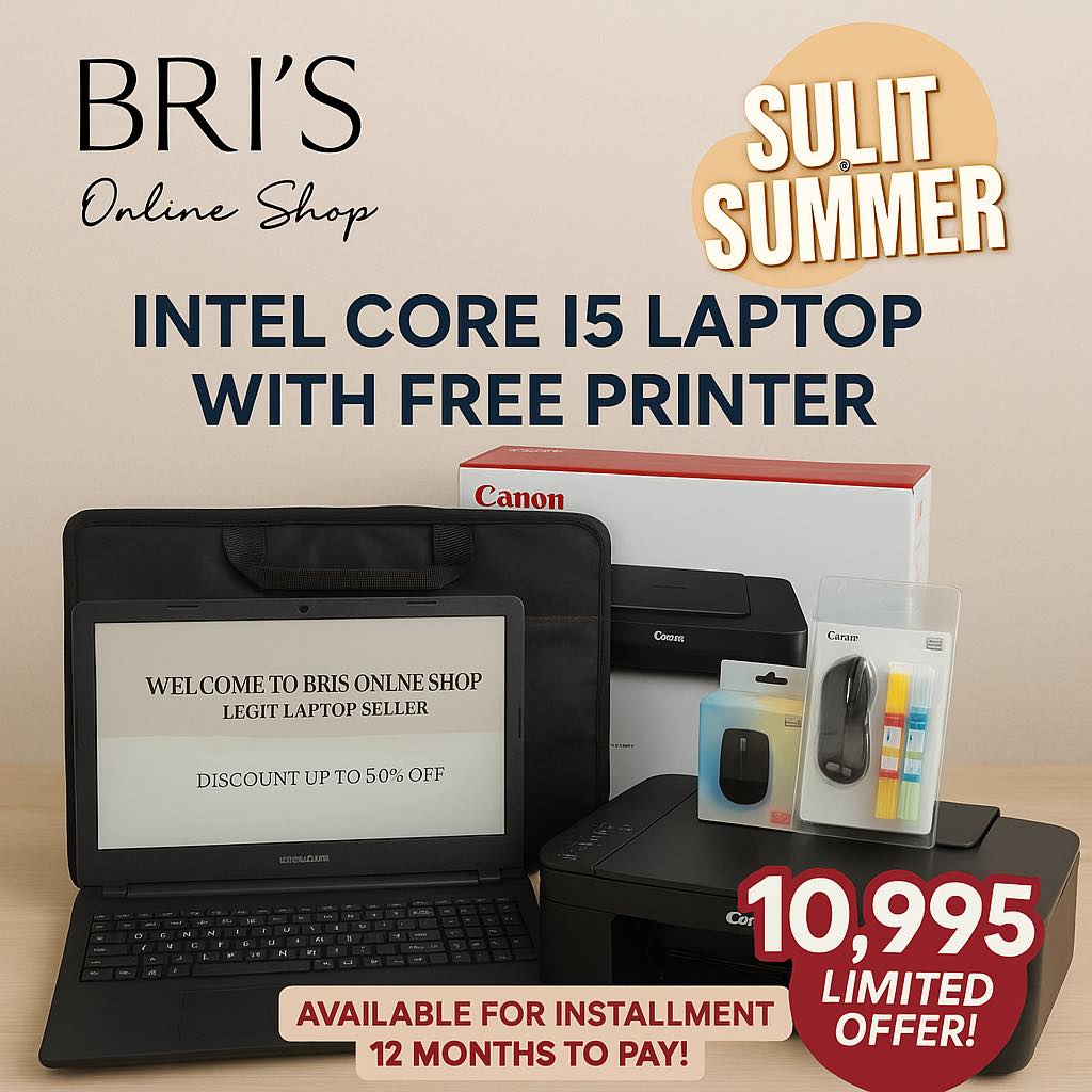 Bri's Online Shop Facebook ad: May Laptop na, may Brand New Printer pa?