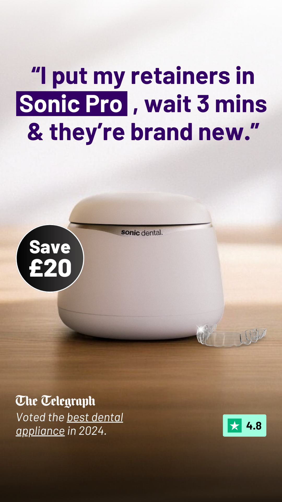 Sonic Dental Facebook ad: Cutting Edge Ultrasonic & UVC technology