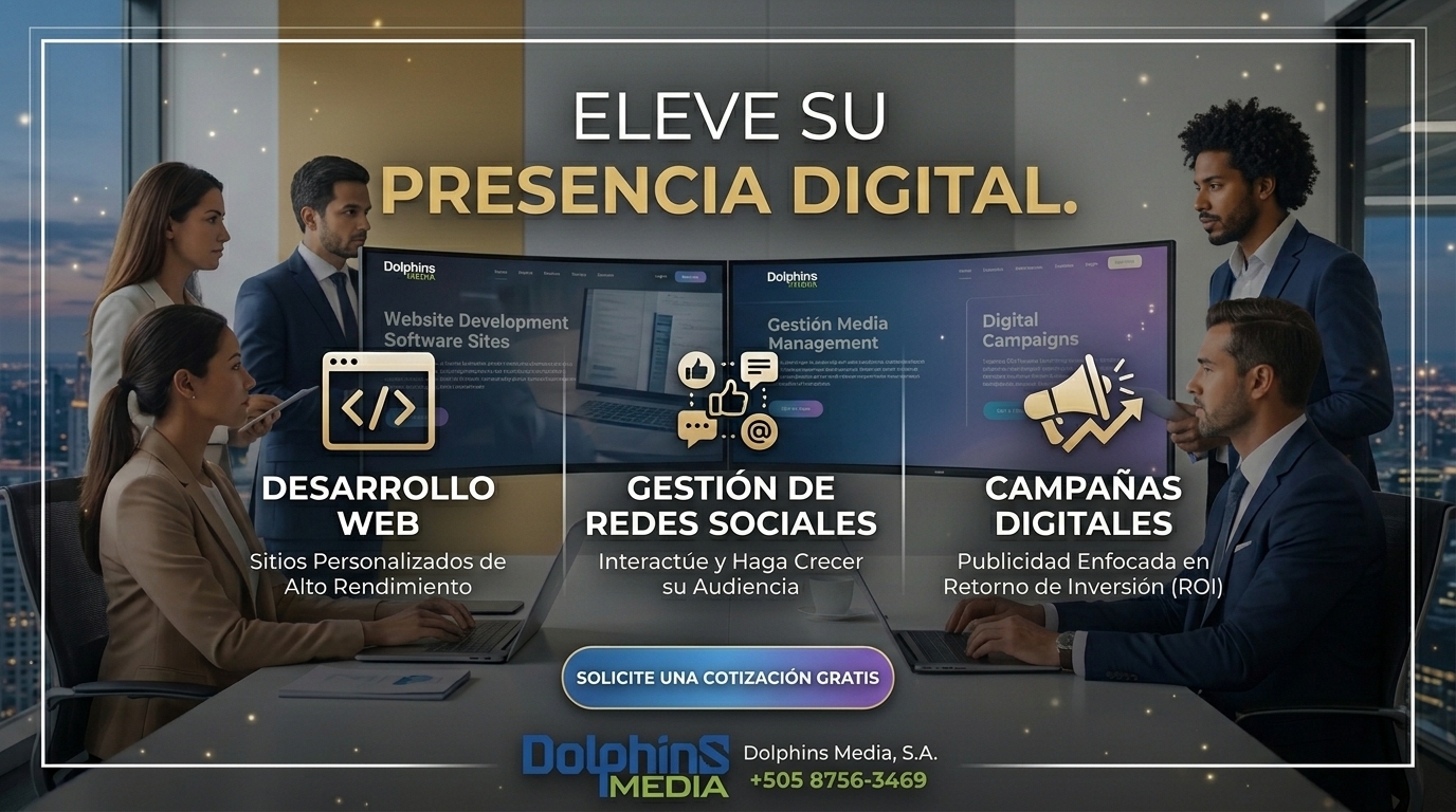 Dolphins Media Facebook ad: ¿Tu negocio está en línea… pero no está…