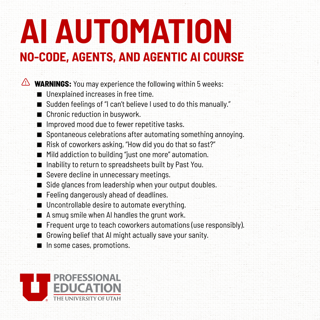 Professional Education at the University of Utah Facebook ad