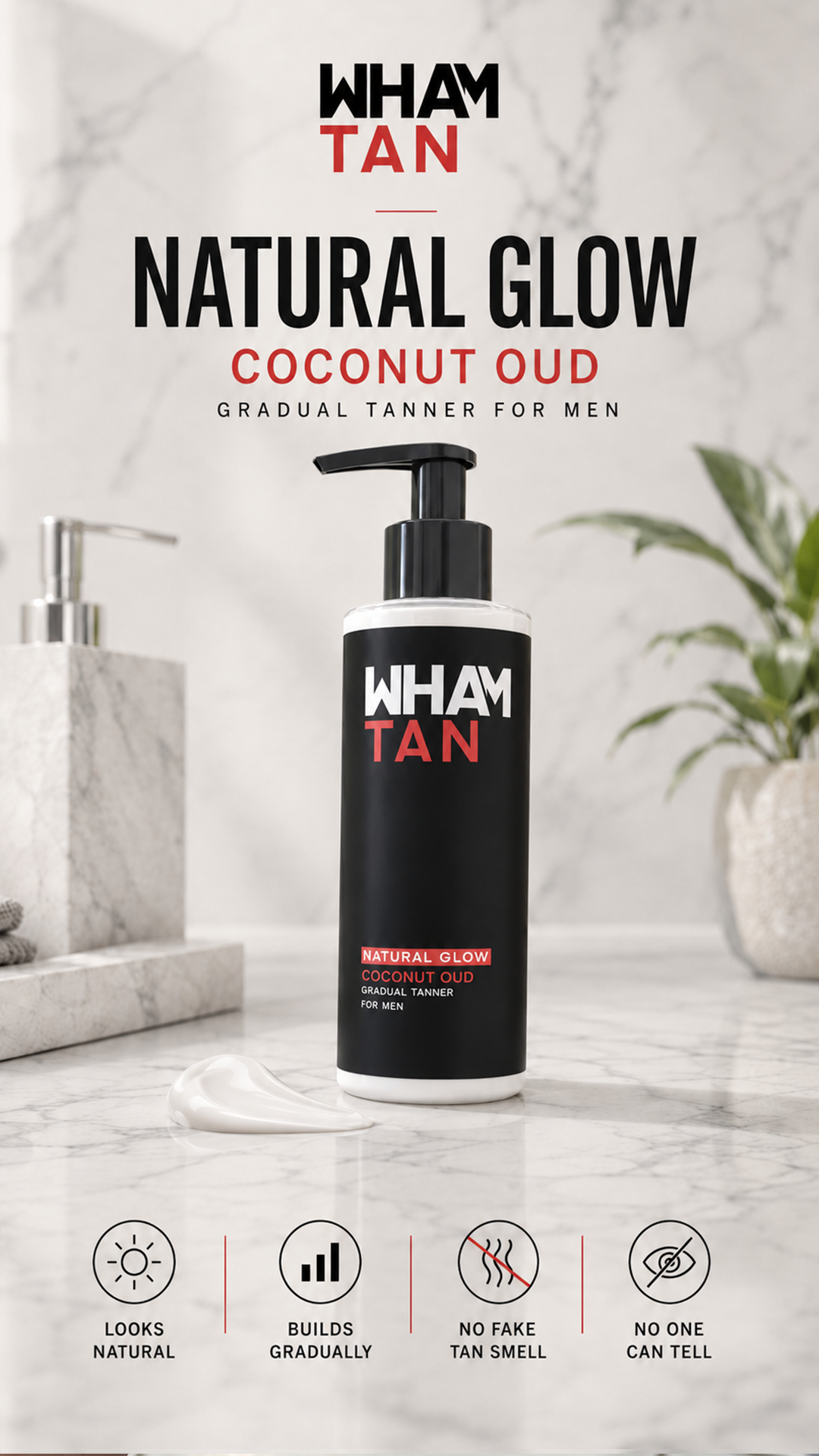 Wham Gear Facebook ad: Gradual Tanner For Men