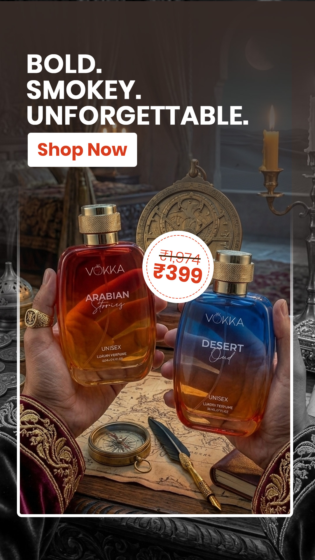 Vokka Perfumes Facebook ad: Desert Oud Meets Arabian