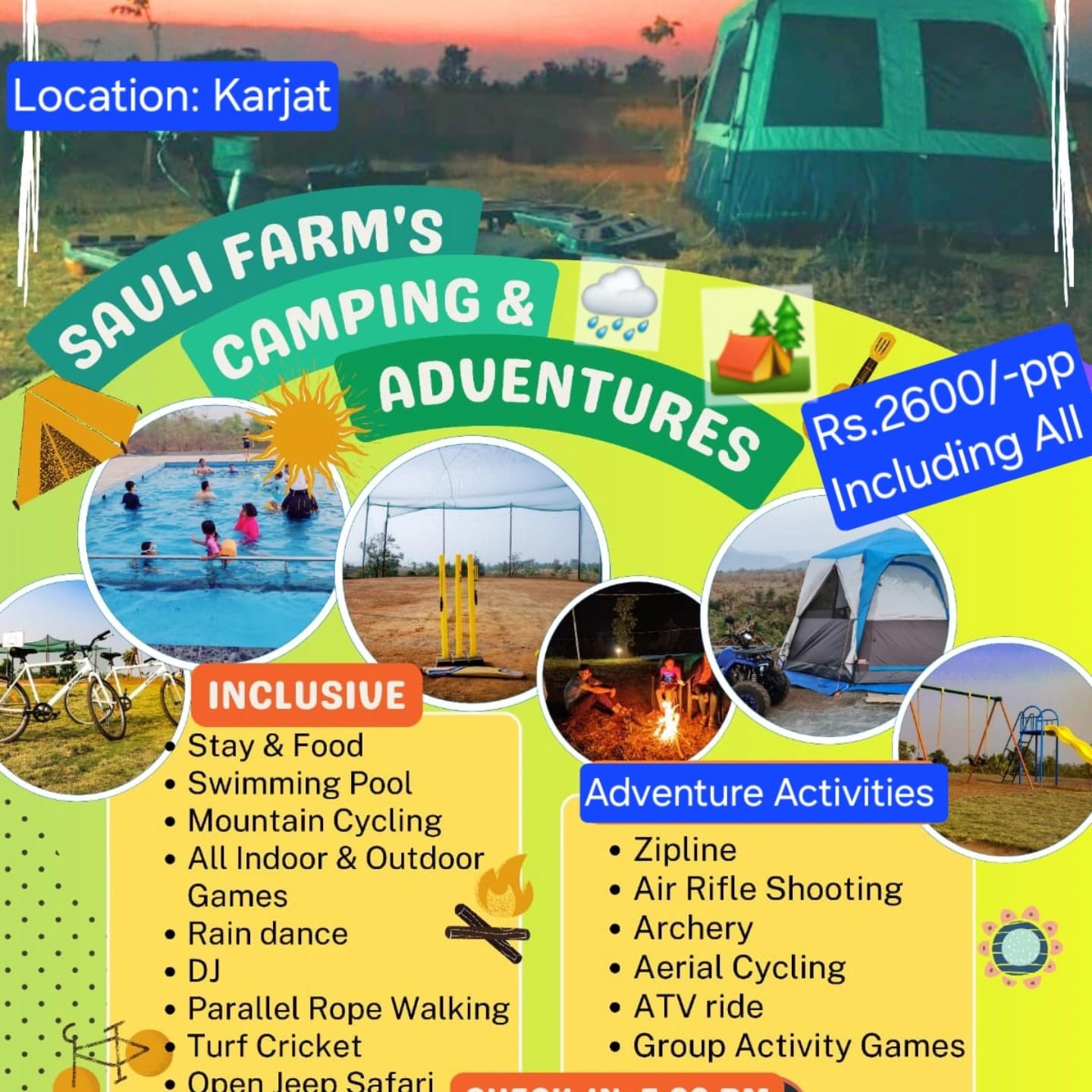 Savli Farm's Nature Retreat and Adventures Facebook ad: Chat in Whatsapp for more Details