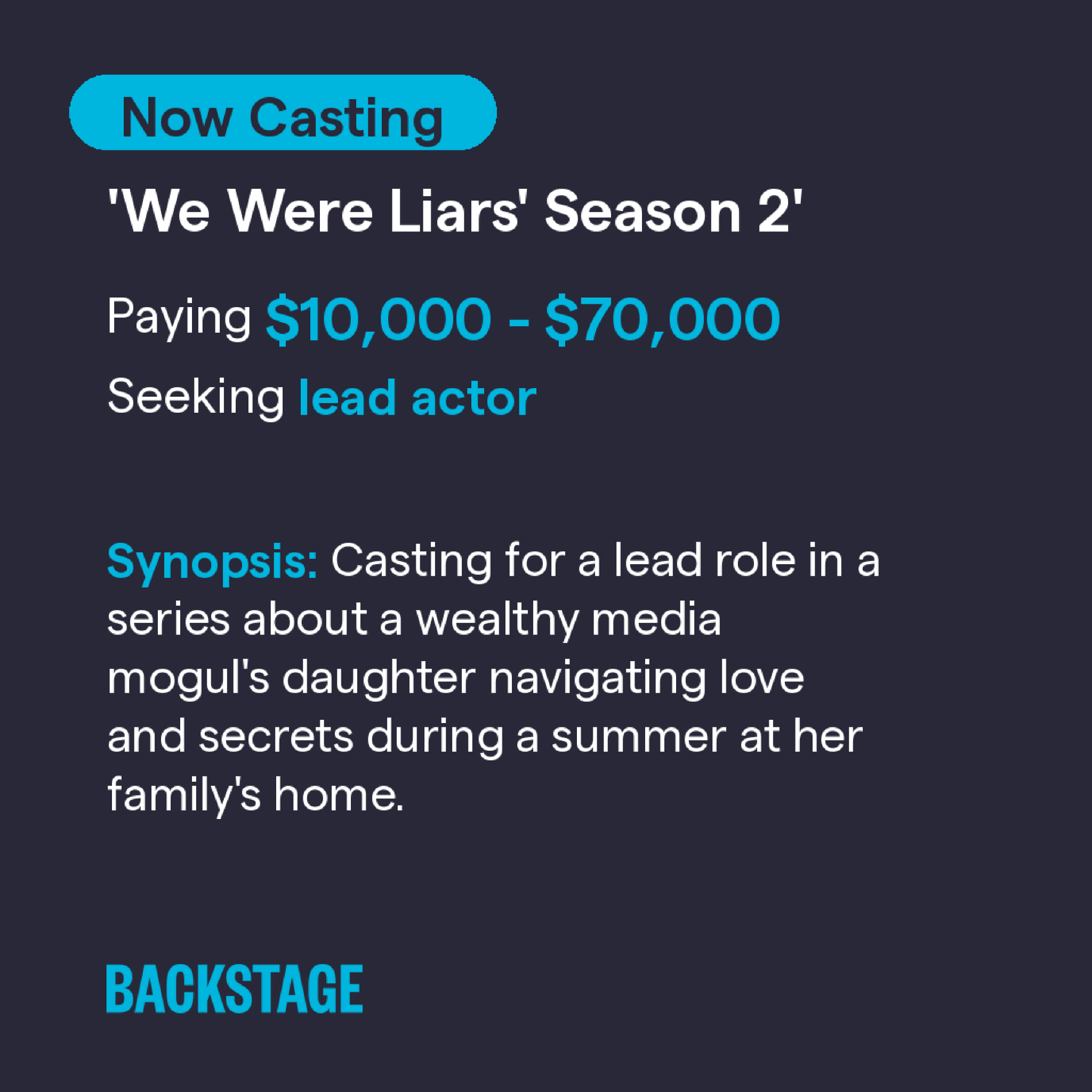 Backstage Facebook ad