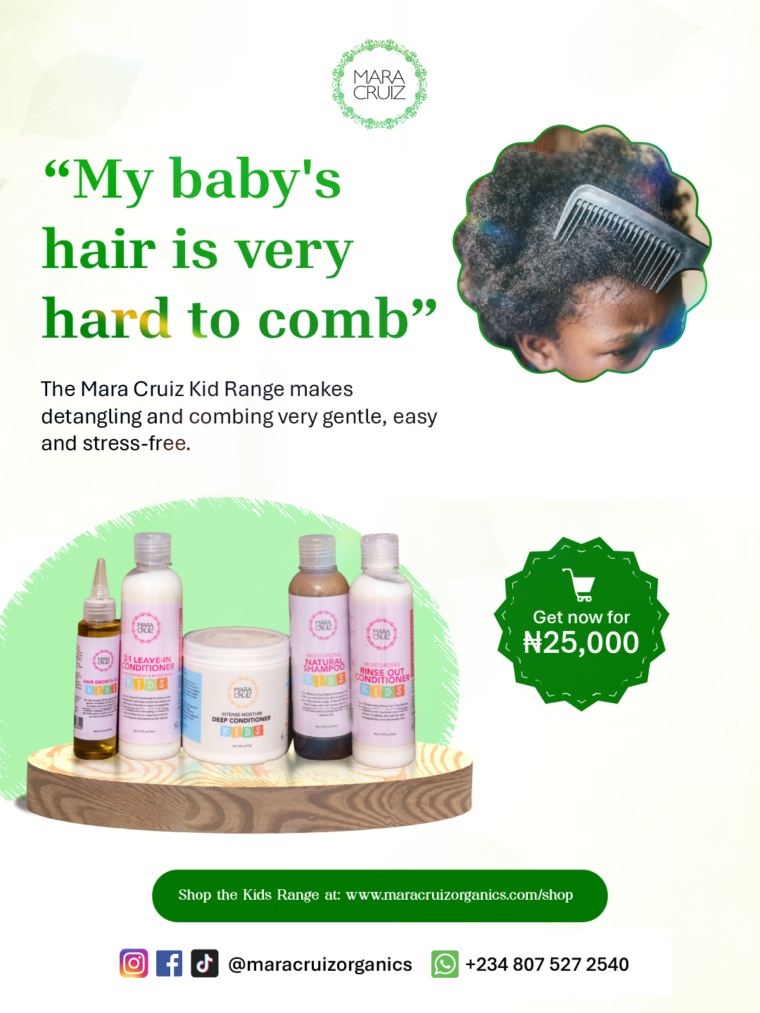 Mara Cruiz Organics Facebook ad