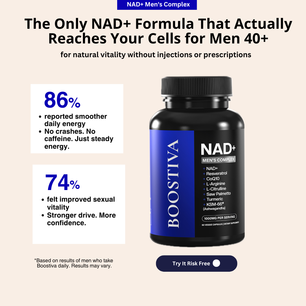 Boostiva Facebook ad: The Men’s NAD+ Formula Everyone Is Talking About
