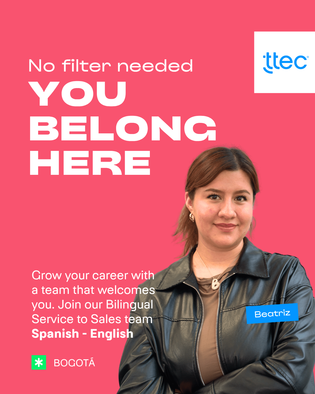 TTEC Colombia Facebook ad from Jun 2, 2026