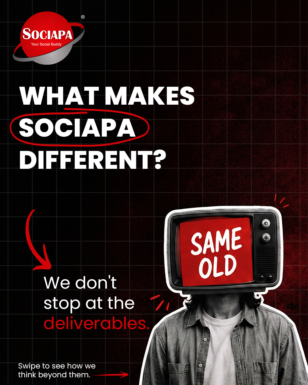 Sociapa Facebook ad: We're not here to be just another agency…