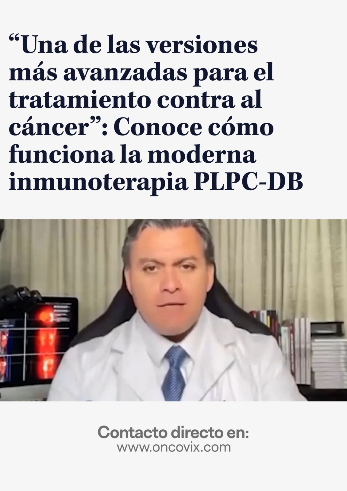 Oncovix Facebook ad