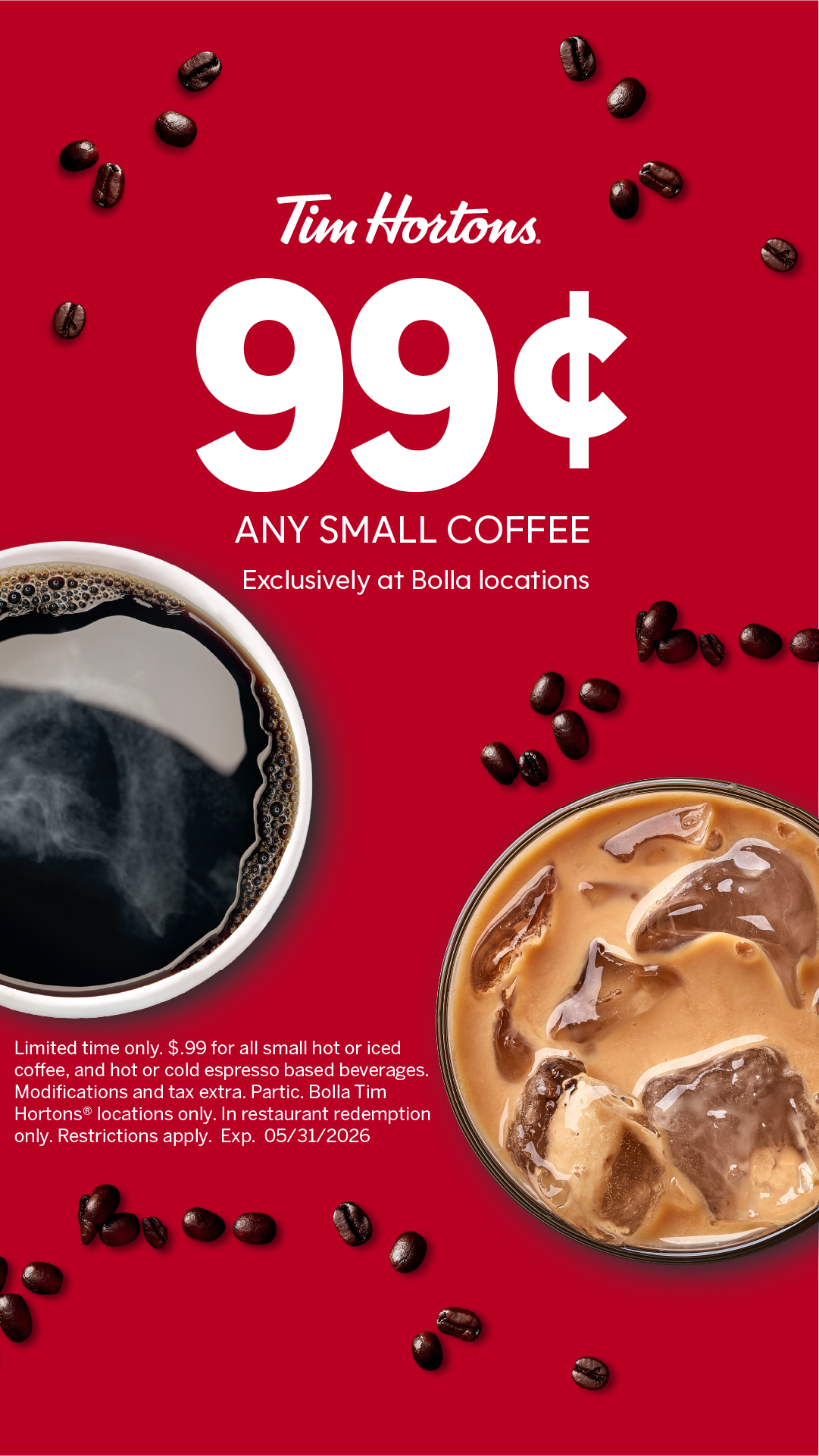 Tim Hortons Cafe and Bake Shop Facebook ad: Switch your coffee run