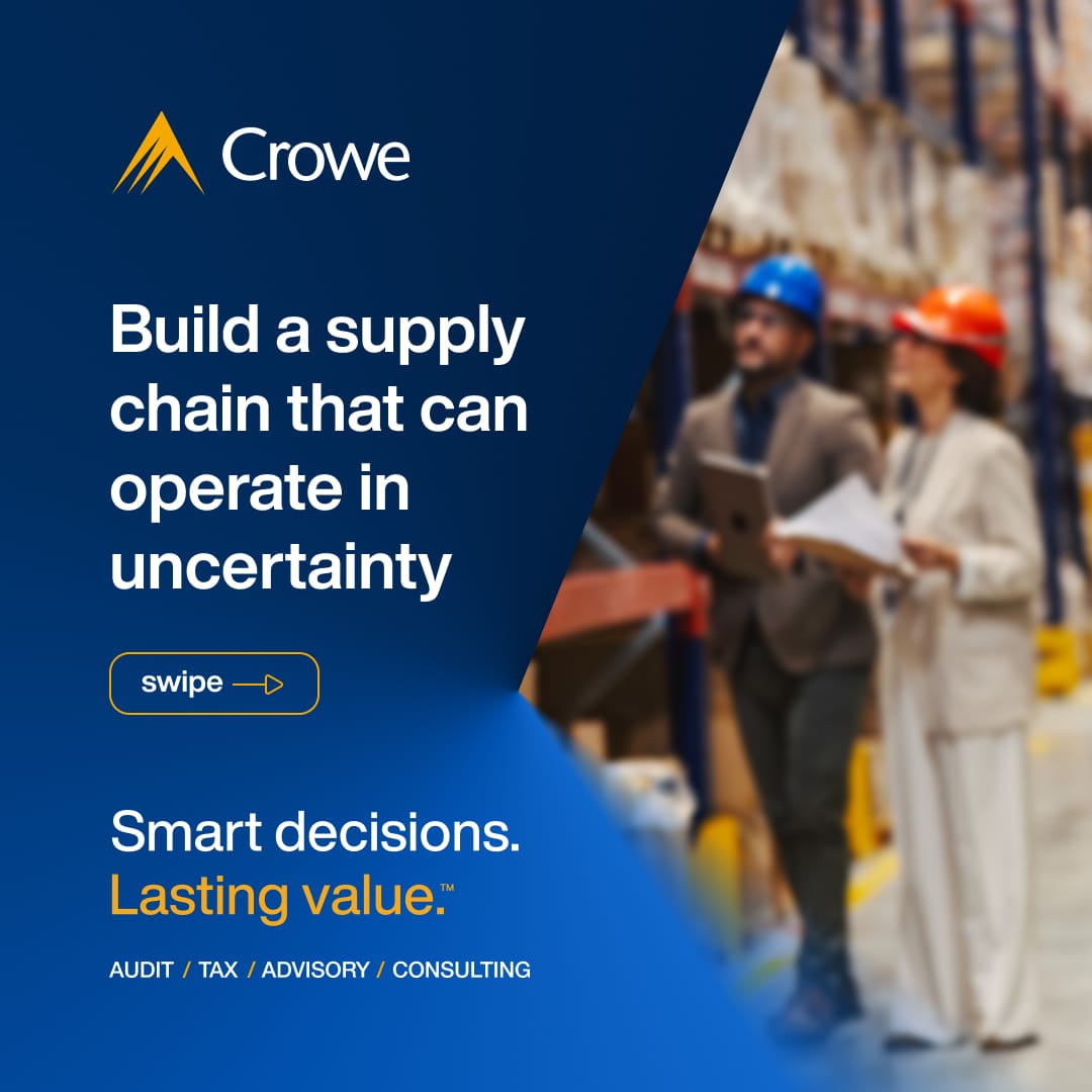 Crowe Facebook ad: From sourcing to delivery, we can help your…
