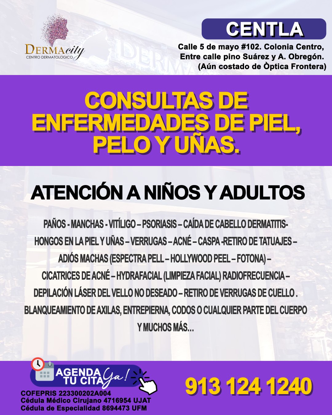 Dermatólogo Dr. Bladimir García Ascencio Facebook ad: 𝗗𝗘𝗥𝗠𝗔𝗖𝗜𝗧𝗬 - 𝗖𝗘𝗡𝗧𝗥𝗢 𝗗𝗘𝗥𝗠𝗔𝗧𝗢𝗟𝗢𝗚𝗜𝗖𝗢