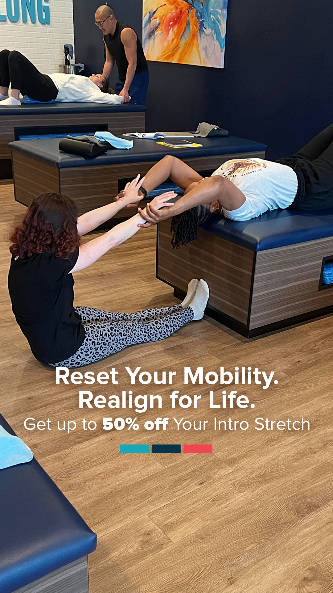 StretchLab Facebook ad: Book Your Discounted Stretch Today!