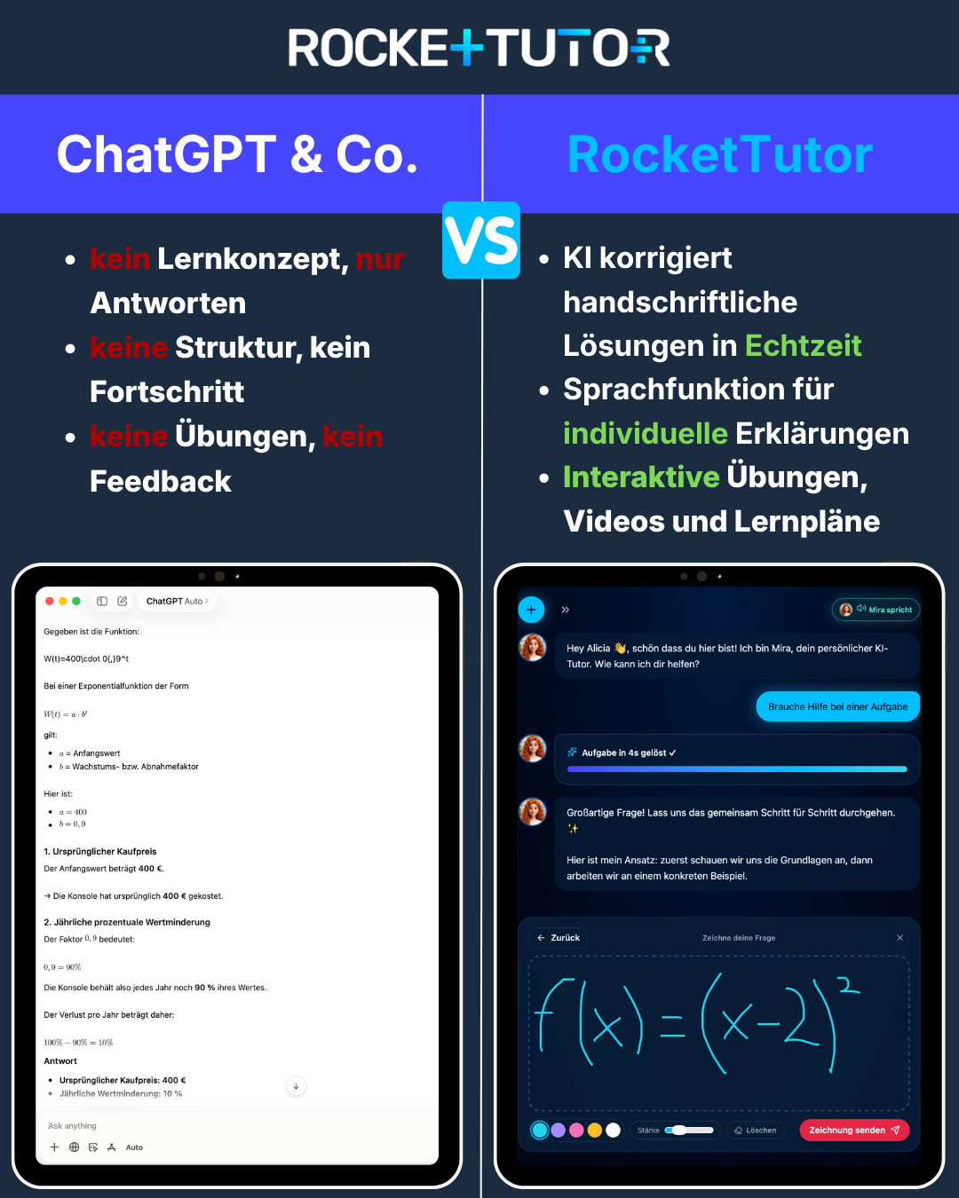 RocketTutor: Deine intelligente Mathe Lernapp Facebook ad