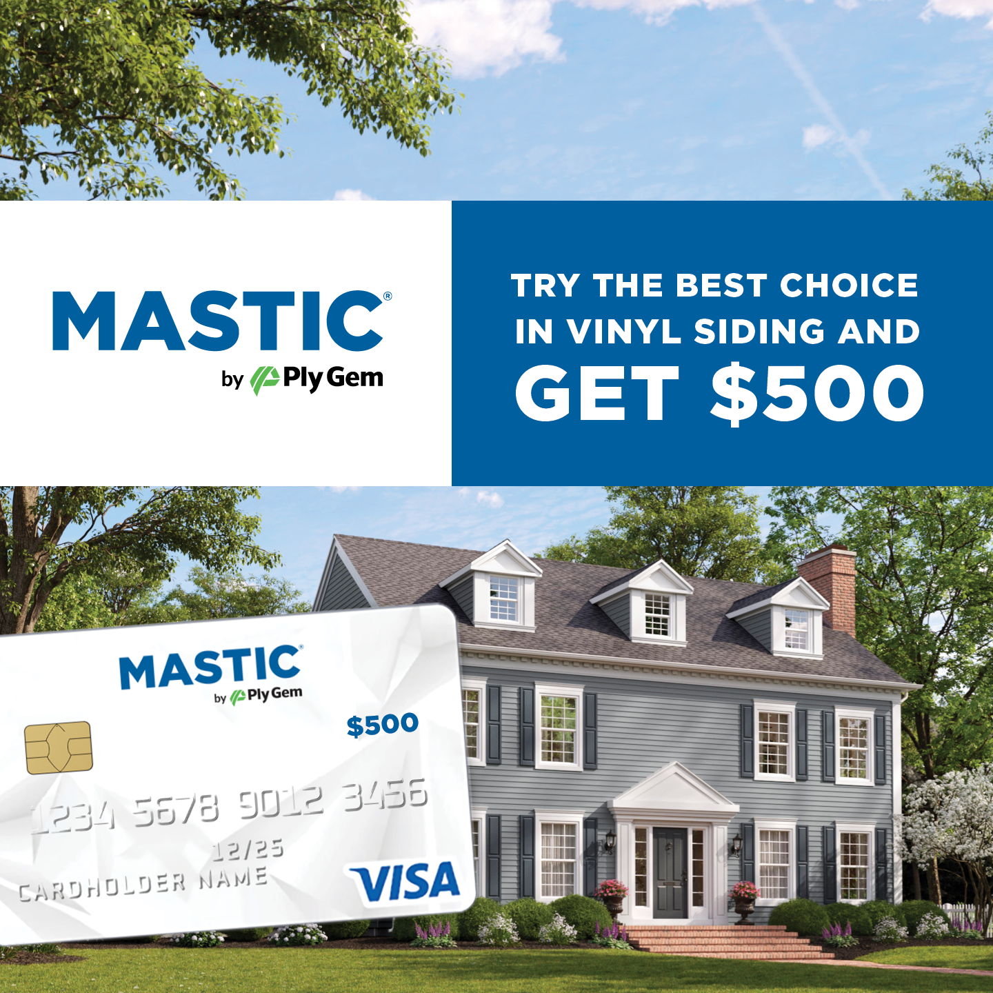Ply Gem Facebook ad: Try Mastic, Get $500