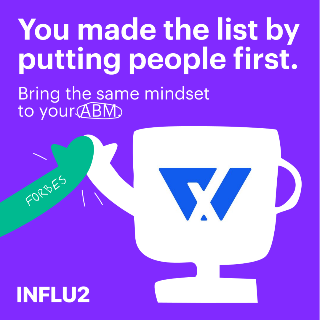 Influ2 x B2B marketing Facebook ad: Make ABM about people, not logos