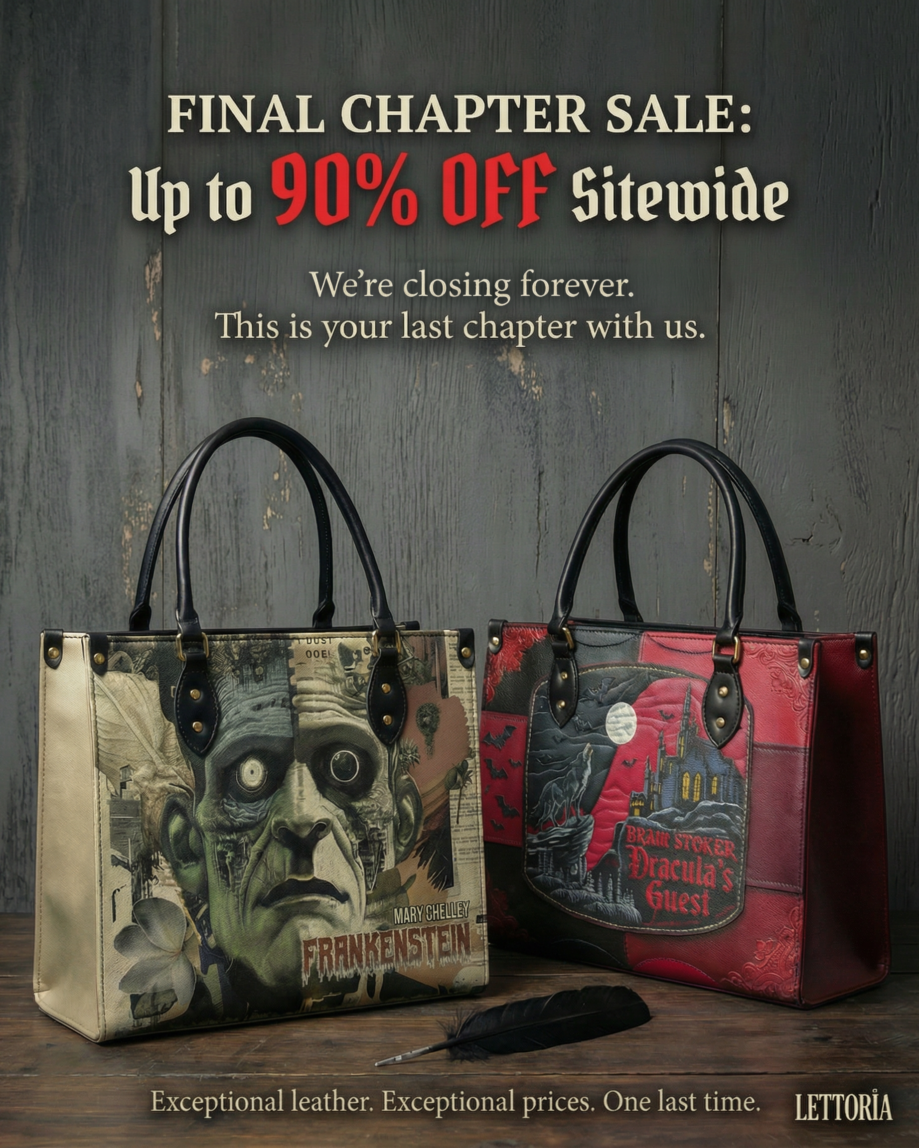 Lettoria - Leather Handbags Inspired by Classical Literature Facebook ad