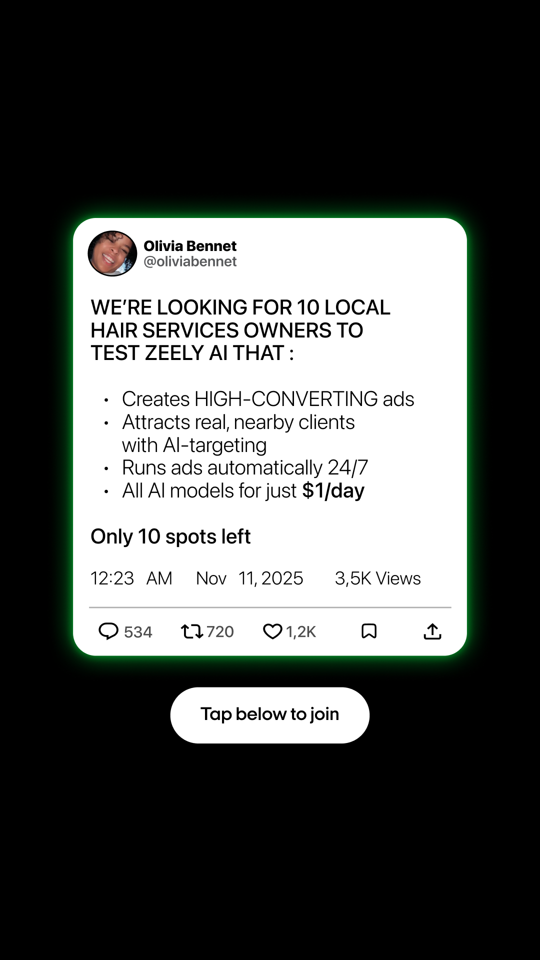 Zeely Facebook ad