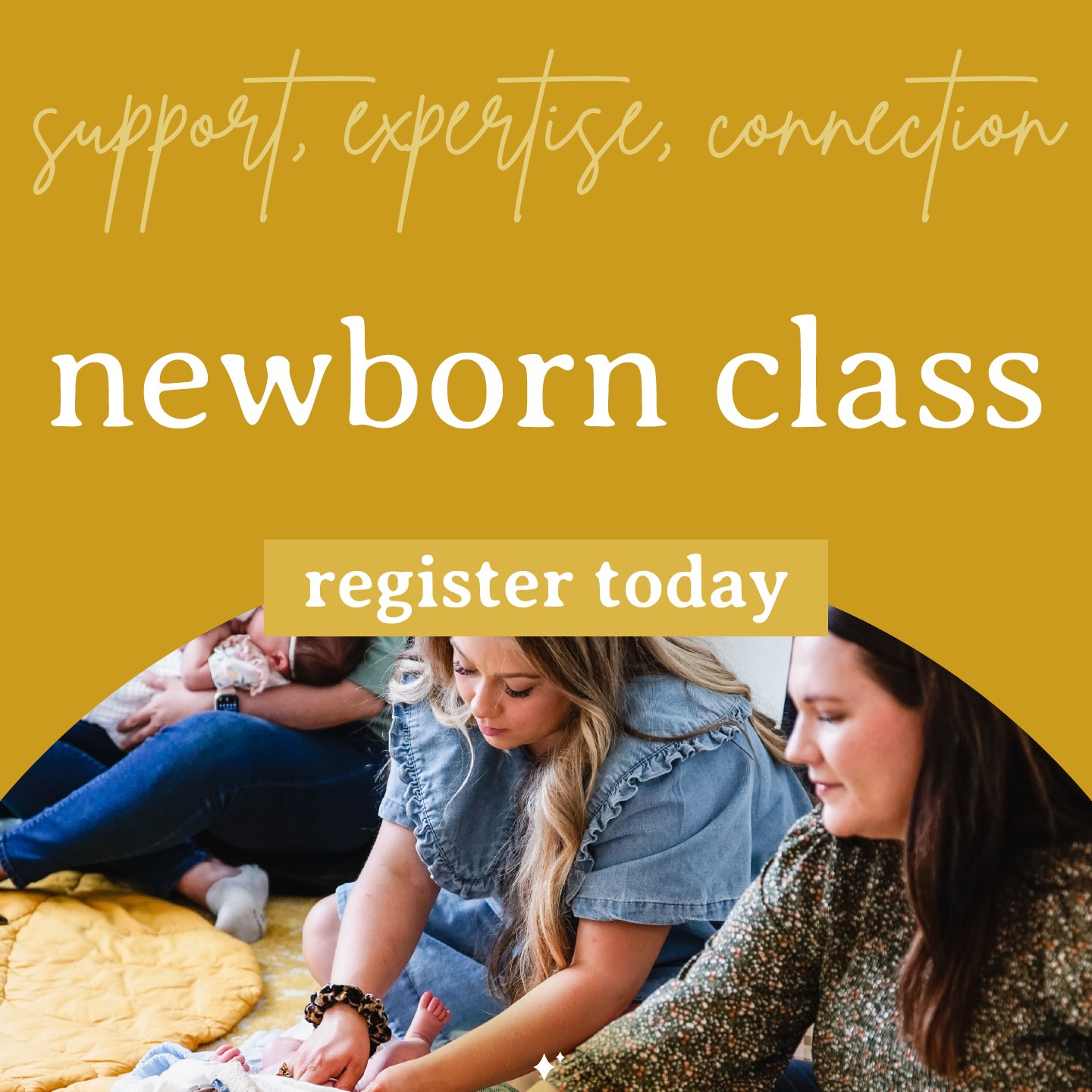 New Mom School Facebook ad: Classes are starting soon, and spots fill quickly.
