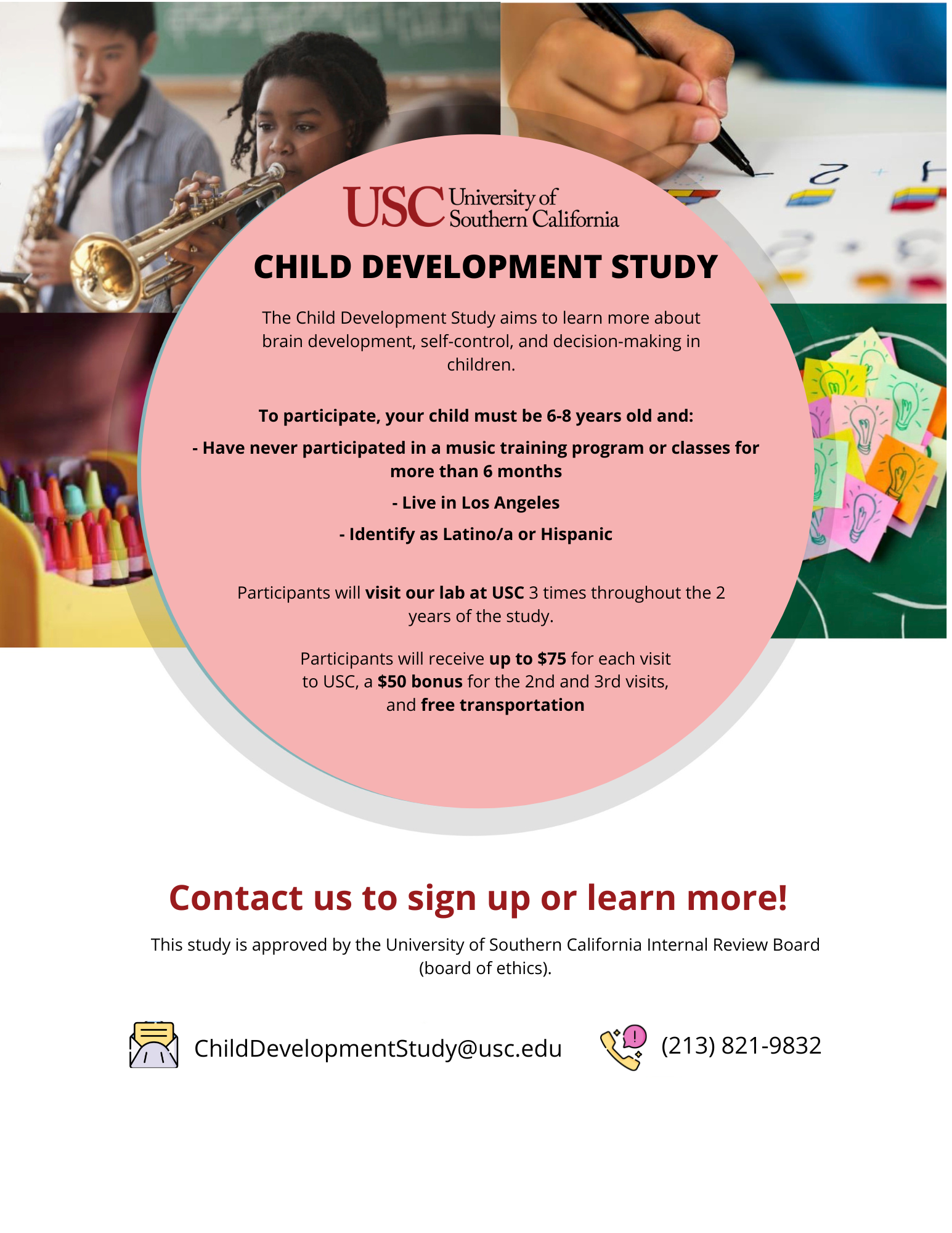 USC Brain & Music Lab Facebook ad: Home - Brain and Music Lab