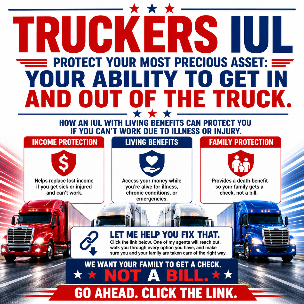 Trucker's Life Insurance Shop Facebook ad from May 15, 2026
