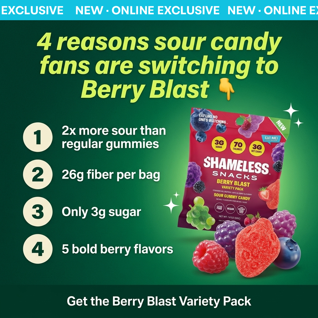 Shameless Snacks Facebook ad