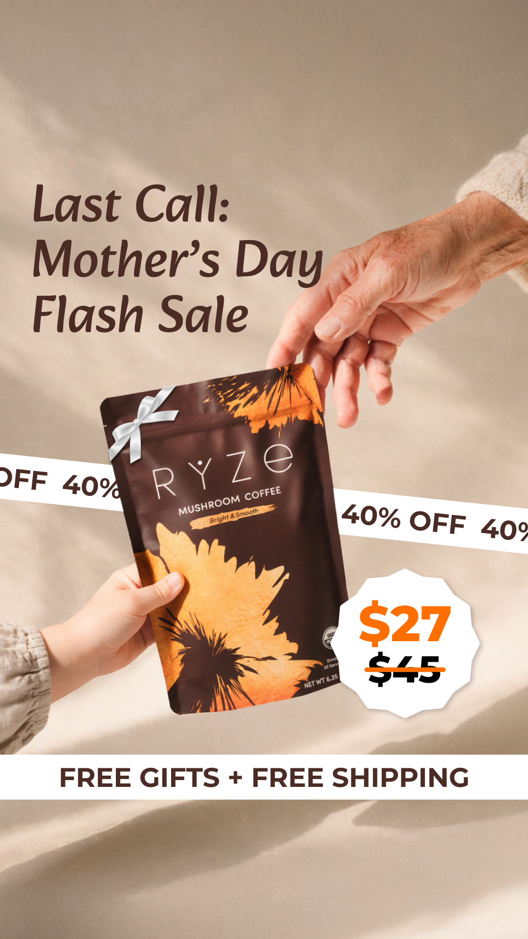 RYZE Superfoods Facebook ad